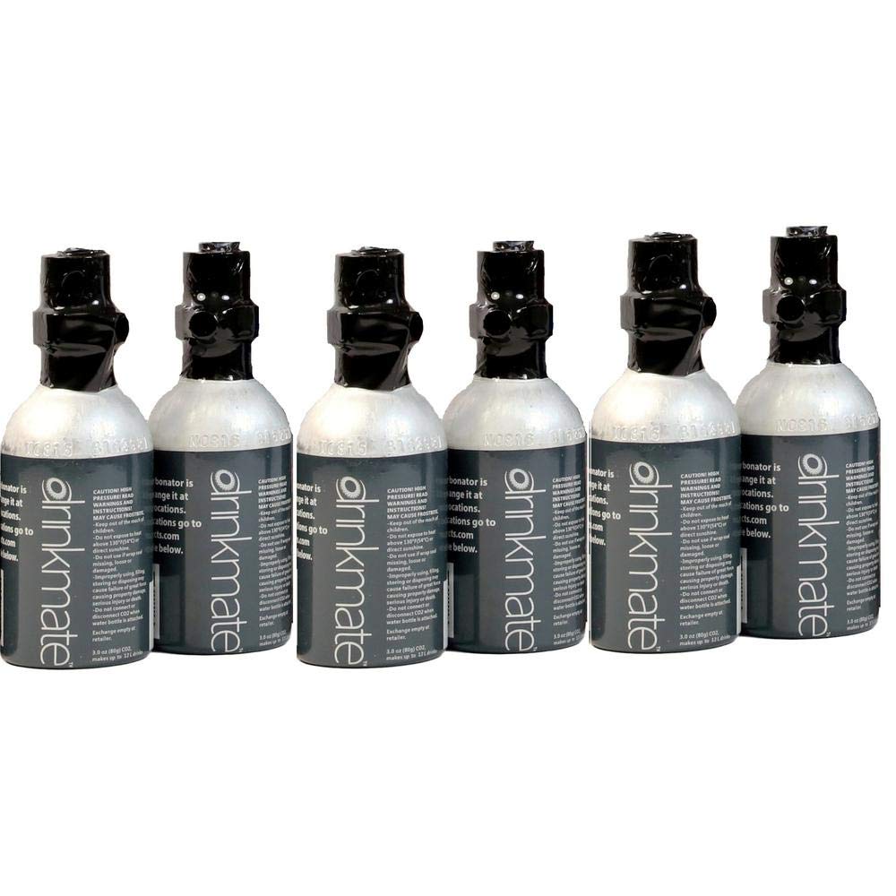 DrinkMate 10L (3 oz) CO2 Cylinders 6-Pack for SodaStream & Home Carbonation | Perfect for Sparkling Water, Soda Making & Cocktail Mixing