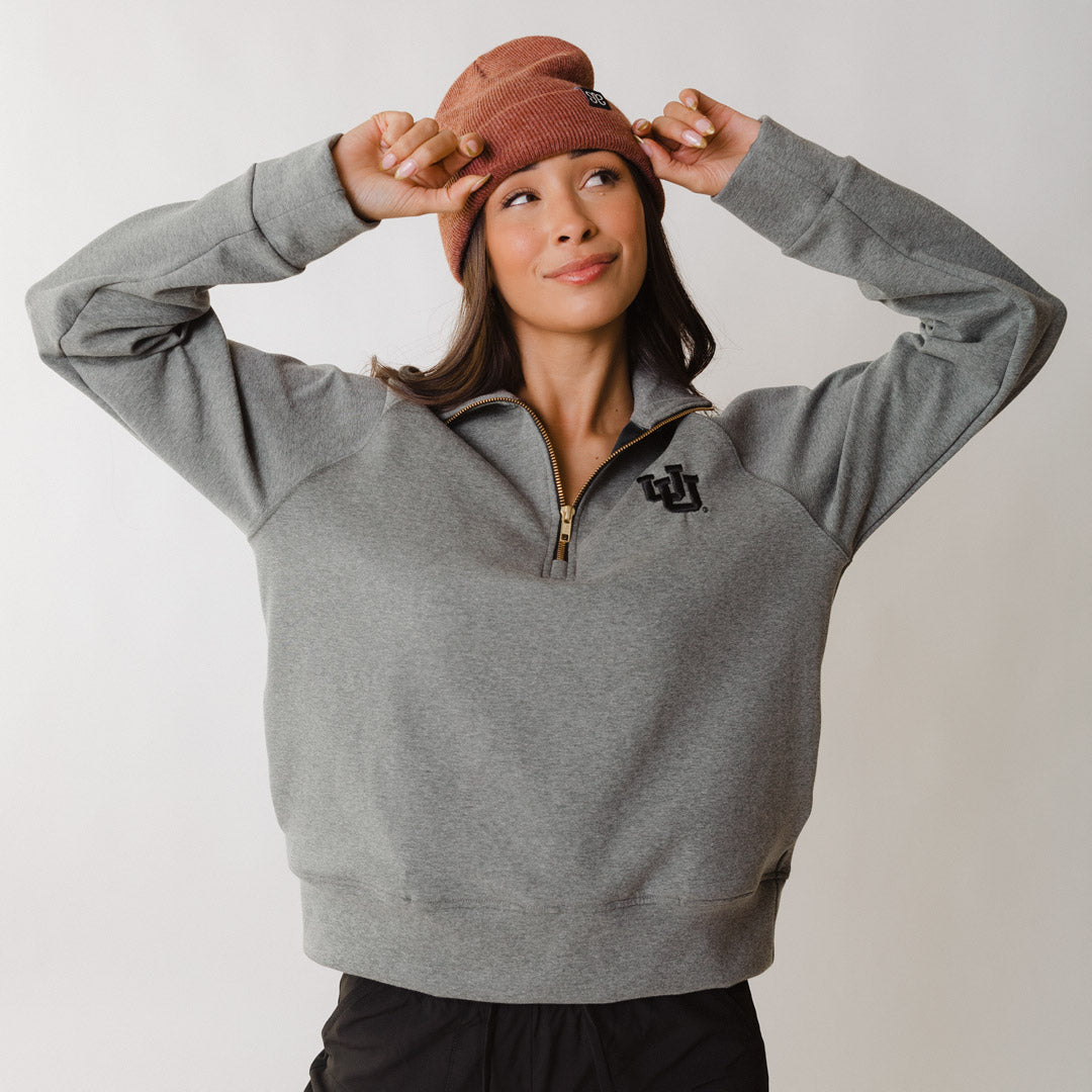 Utah Oxford Zip Up Hoodie - Grey Men's Casual Pullover for Outdoor & Streetwear | Perfect for Hiking, Gym, and Everyday Wear