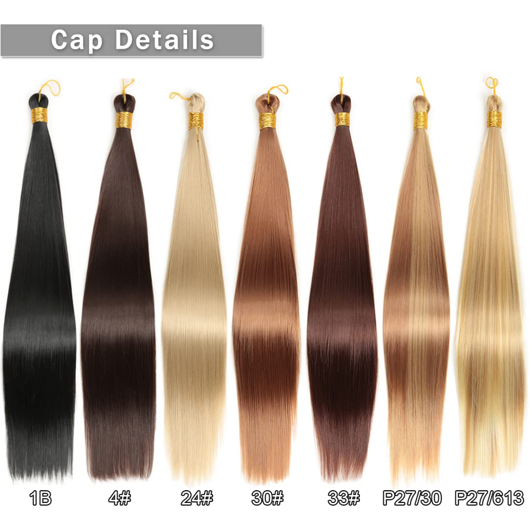 22 Inch Silky Straight Crochet Braids Hair - Synthetic Pre-Stretched Braiding Hair for Box Braids (9Pcs/Lot, #30 Color) - Perfect for Protective Styles, Weaves & Natural Hair Extensions