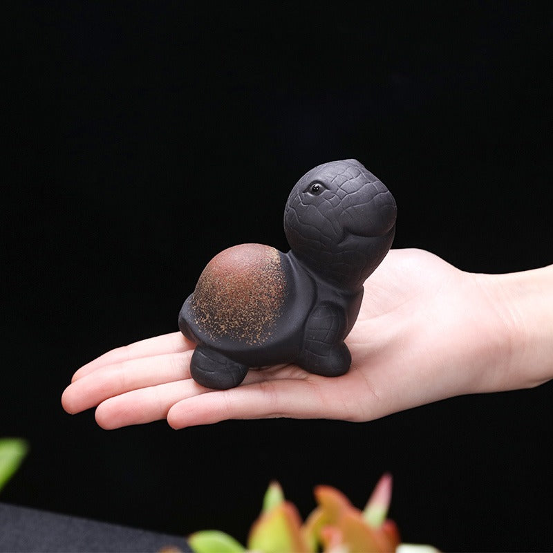 Handmade Yixing Clay Tortoise Tea Pet - Traditional Chinese Tea Ceremony Companion for Good Luck & Fortune - Perfect for Tea Lovers & Collectors