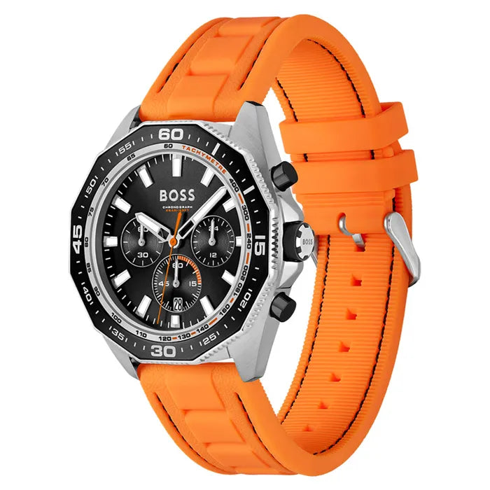 HUGO BOSS Men's Watch 1513970 - Energy Collection Silicone Strap Chronograph Watch for Men - Perfect for Business, Casual & Outdoor Activities