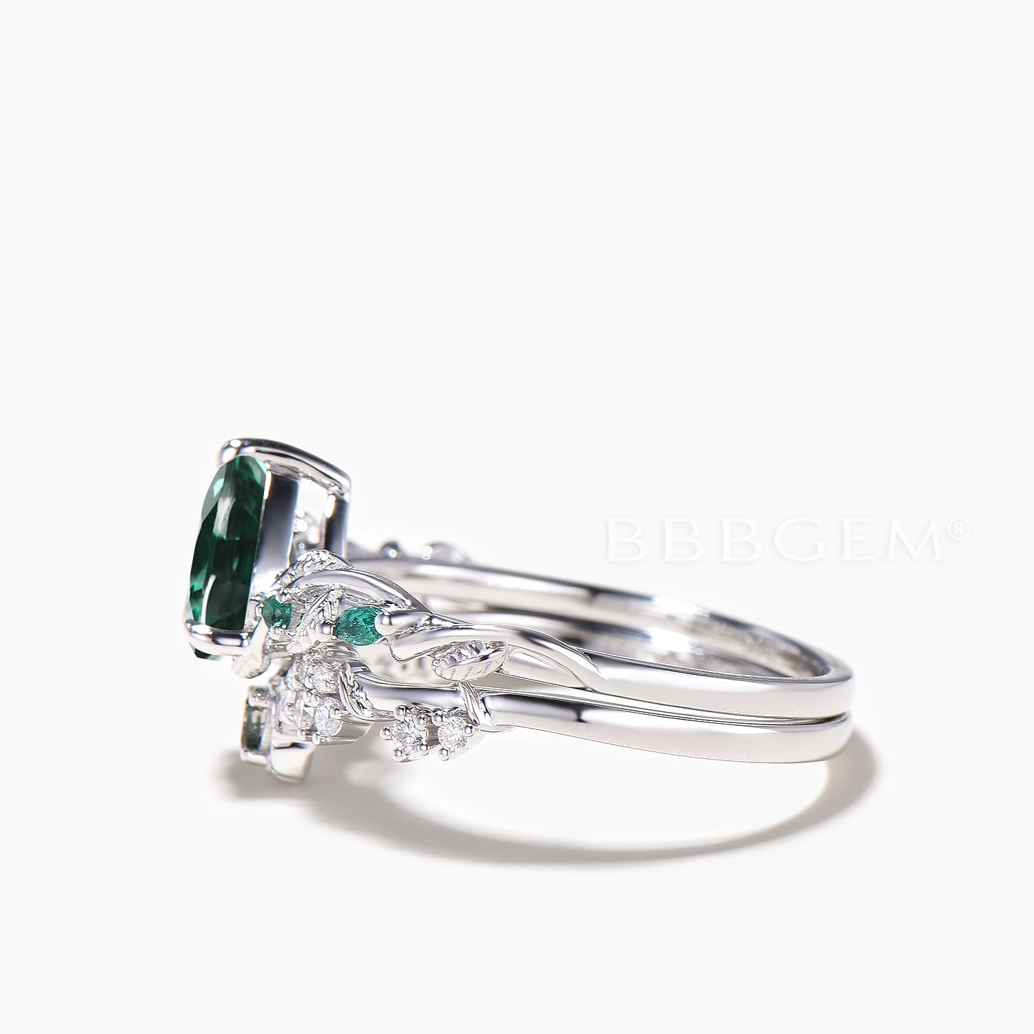 Exquisite Teardrop Cut Green Sapphire & Moissanite Twisted Engagement Ring Set for Women – Perfect for Bridal, Wedding, and Anniversary Gifts