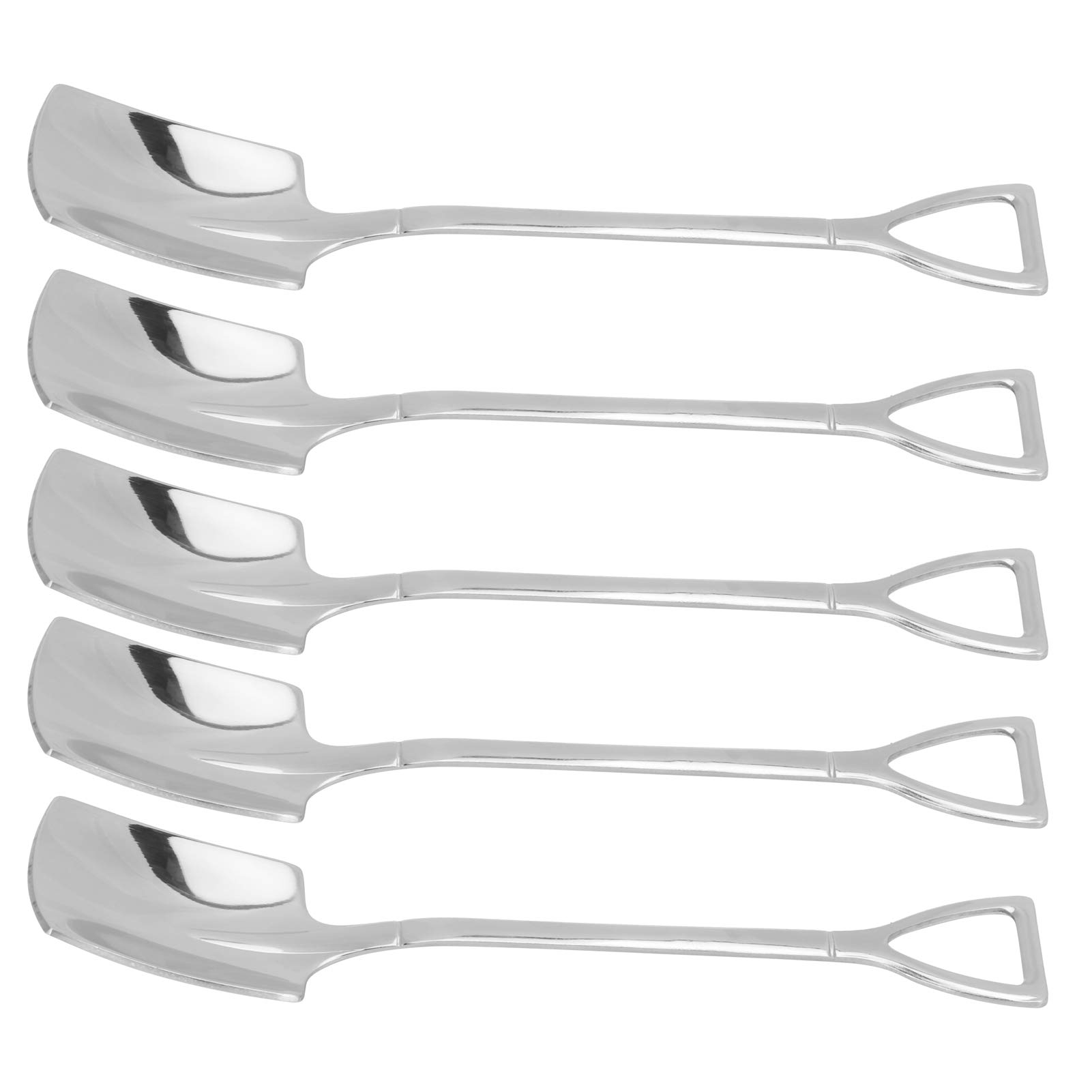 5-Piece Stainless Steel Teaspoon Set - 304 Food-Grade Dessert, Coffee, Ice Cream & Cake Spoons - Durable & Elegant Shovel Spoons for Home, Restaurant & Party Use