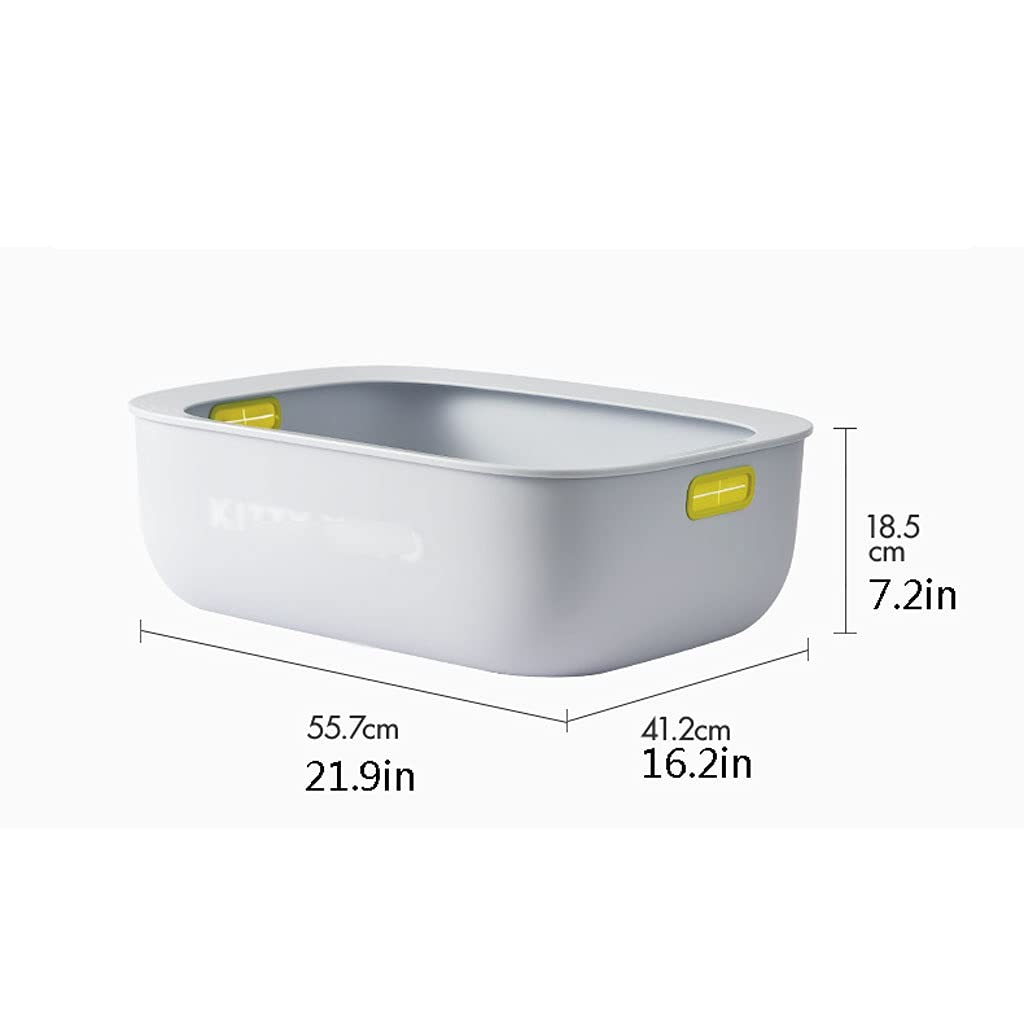 Open & Semi-Closed Cat Litter Box - Splash-Proof Large Cat Toilet with Removable Design & Extra Space - Easy to Clean Cat Bedpan (Color A) - Perfect for Multi-Cat Homes & Small Apartments