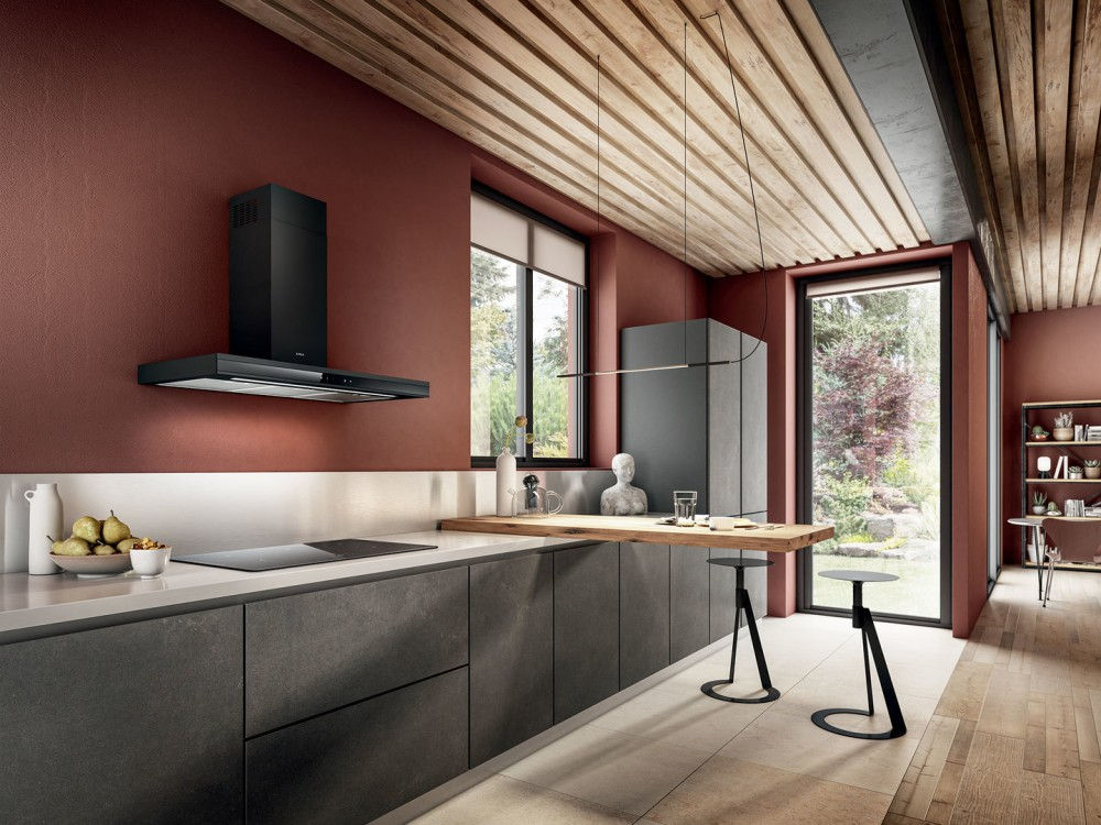 Elica Adele 24-Inch Wall Mounted Range Hood - 60cm Stainless Steel Kitchen Exhaust Fan with LED Lights - Perfect for Modern Kitchens & Open-Concept Homes