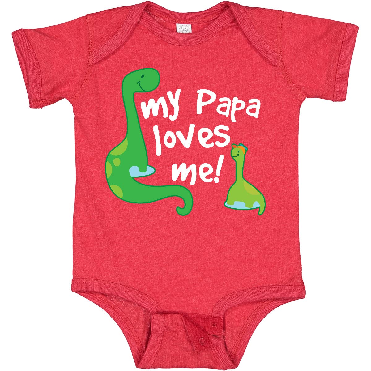 Inktastic My Papa Loves Me Dinosaur Baby Bodysuit - Cute Dinosaur Print Onesie for Infants & Toddlers - Perfect for Father's Day, Family Photos & Everyday Wear