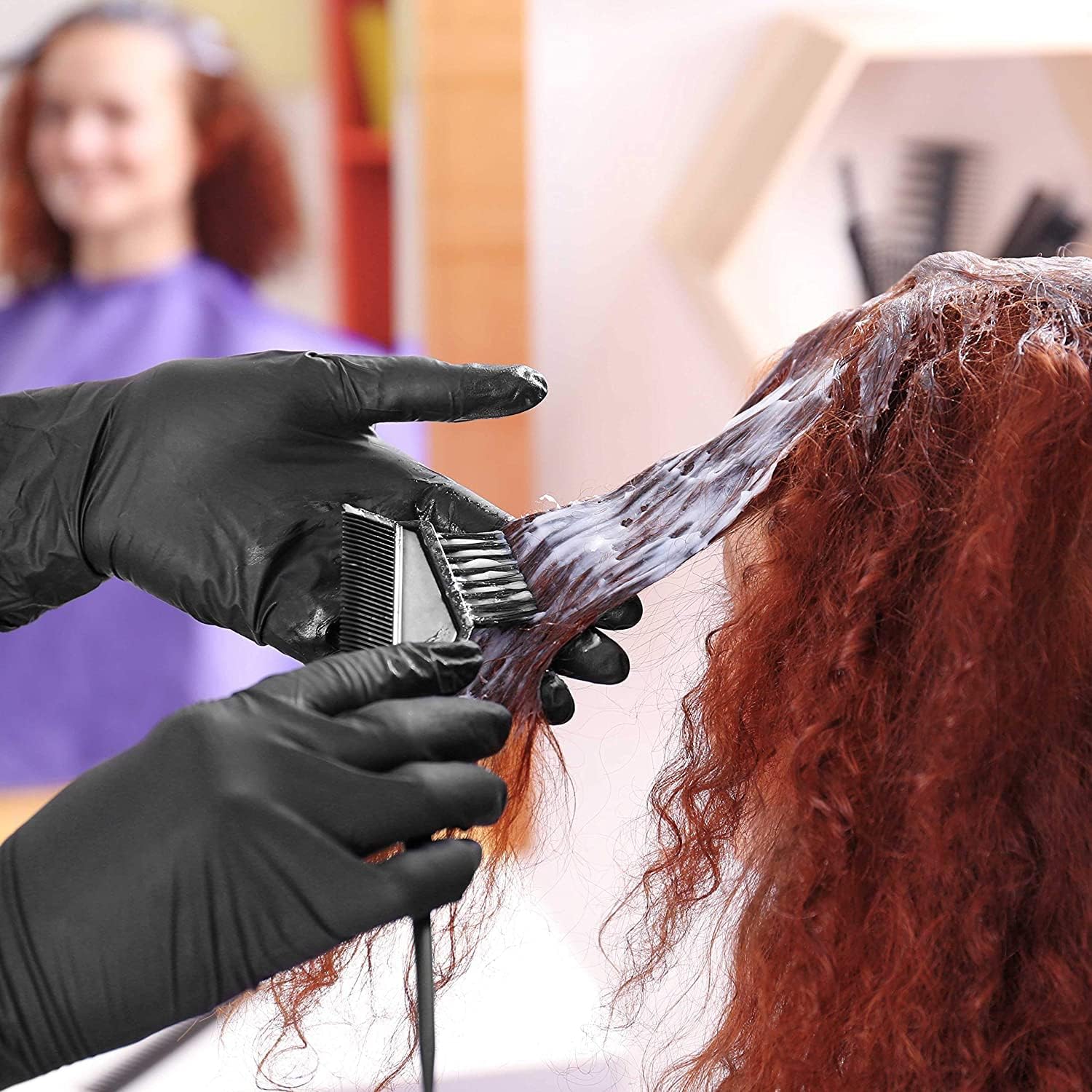 DHANABAPA Professional Hair Dye Brush & Mixing Bowl Kit - Salon-Grade Hair Coloring Tools for Home, Spa & Salon Use - Perfect for DIY Hair Treatment, Highlights & Root Touch-Ups (Black)