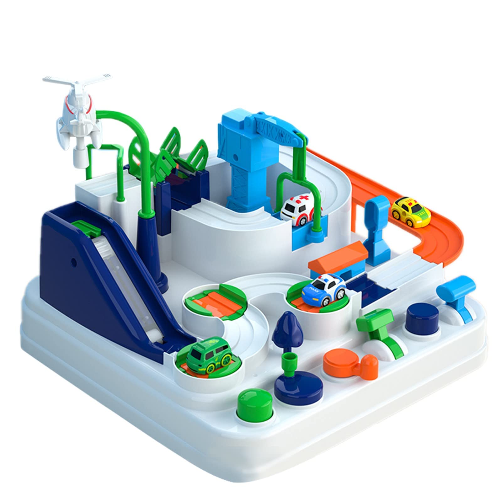 GONEBIN Magnetic Race Track Toy Set with 3 Mini Cars - City Rescue Adventure Playset for Kids Ages 3-7 | STEM Educational Puzzle Game for Boys & Girls | Birthday Gift Idea for Preschoolers - Perfect for Indoor Play, Learning Development & Family Fun Time