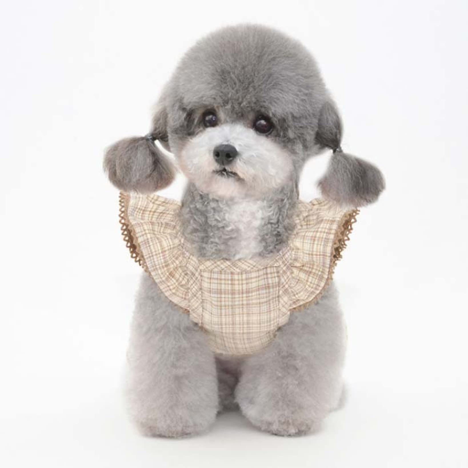 Breathable Plaid Sleeveless Dog Dress with Hat - Summer Pet Costume for Small Dogs & Cats | Perfect for Outdoor Walks, Pet Parties & Photo Shoots