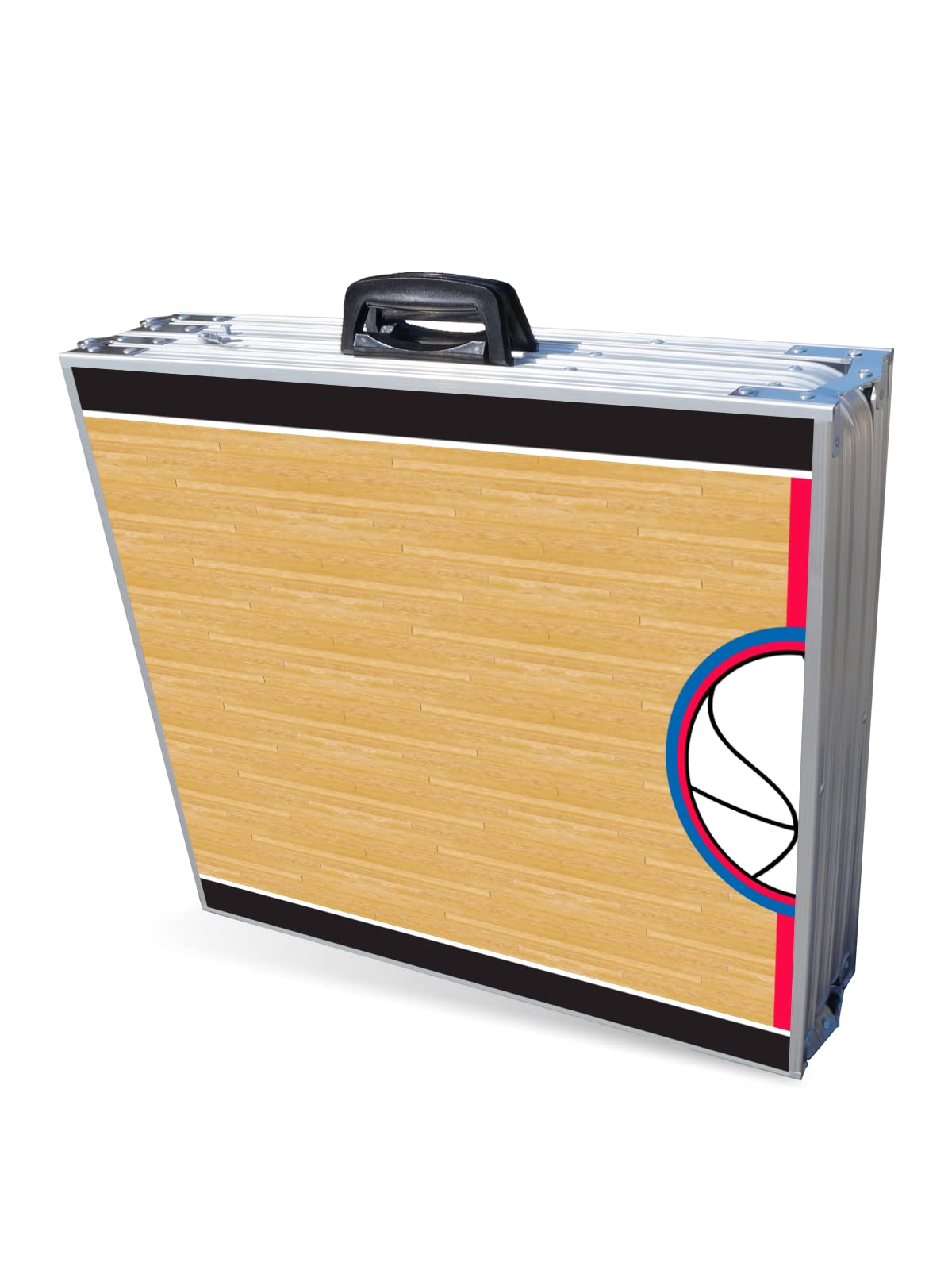 8-Foot Folding Portable Beer Pong Table with LED Lights & Optional Cup Holders - Perfect for Parties, Backyard Games & Tailgating - Choose Your Model (Los Angeles Basketball Court Design)