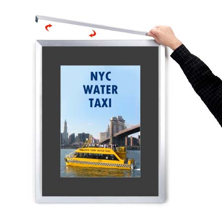 Premium Euro Style Slide-In Picture Frame for 16x16 Posters with 4-Inch Wide Matboard - Perfect for Wall Art, Home Decor & Gallery Displays