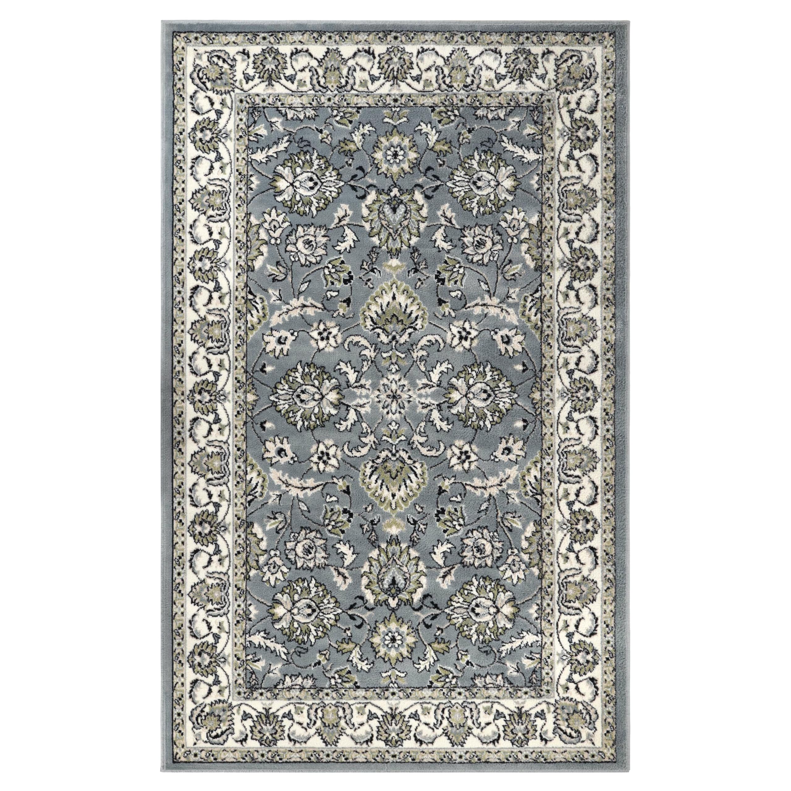 Premium Handmade Traditional Floral Area Rug - Soft Jute Backing, Lille Collection, 5' x 8' Cream - Perfect for Living Room, Bedroom, Office Decor & Cozy Home Styling