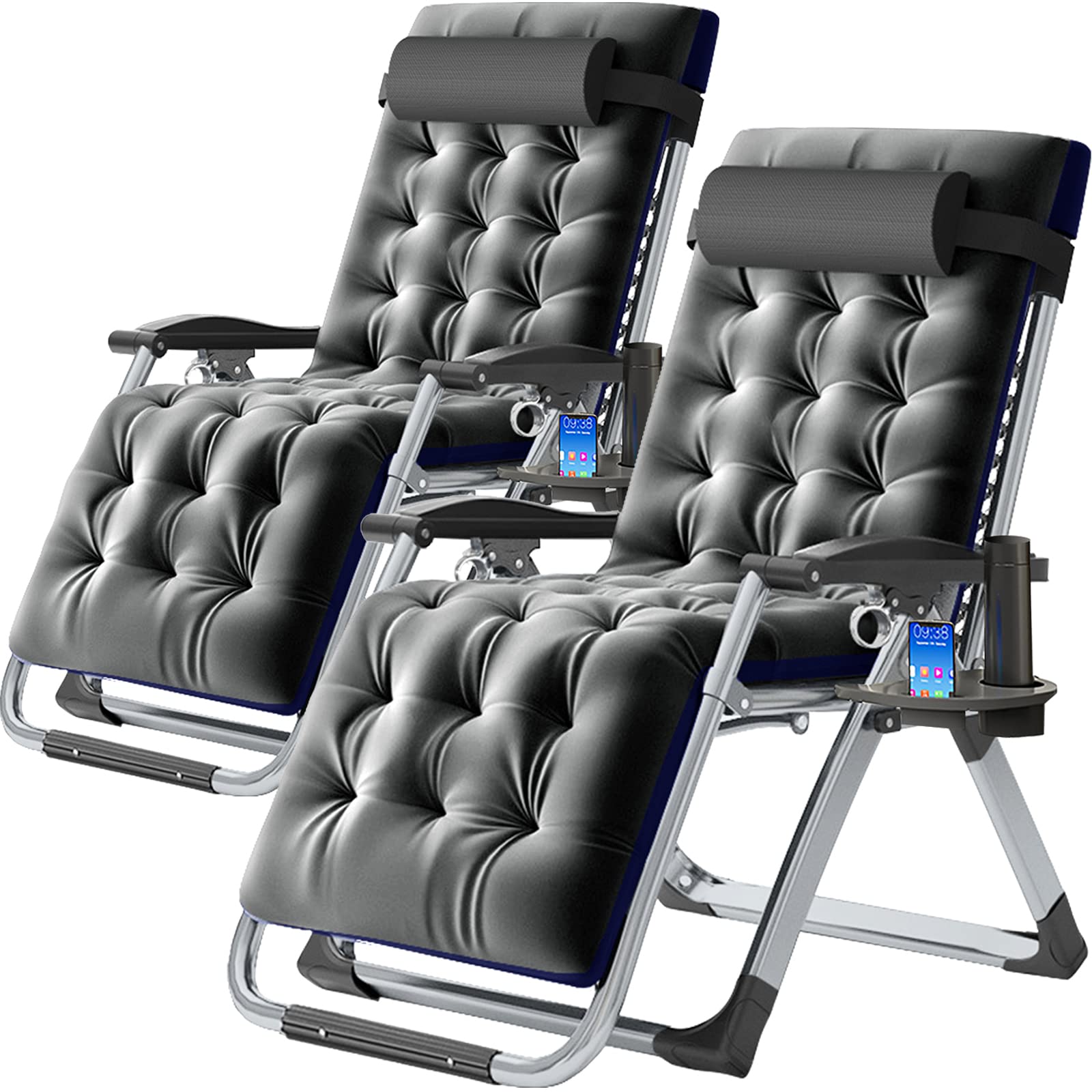 Slsy Zero Gravity Reclining Lounge Chair with Removable Cushion & Side Tray - Adjustable Patio Recliner for Indoor/Outdoor Use - Perfect for Backyard, Poolside, Camping & Relaxation