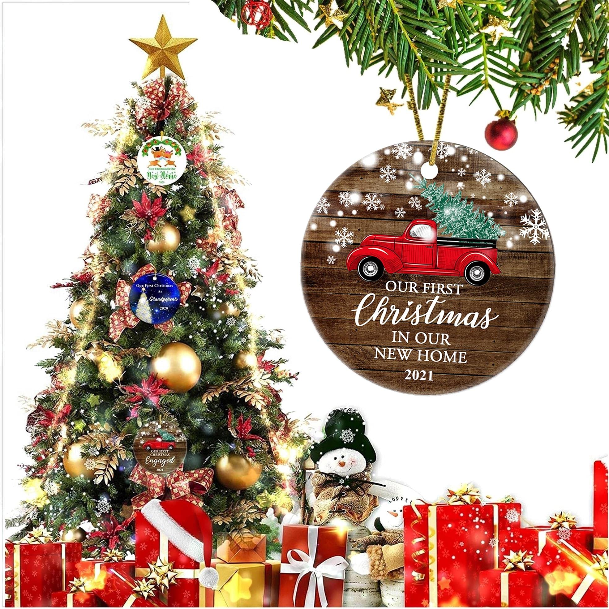 Our First Christmas in Our New Home Ornament 2024 - Housewarming Gift for New Homeowners - Sweet Home Decor Keepsake - Perfect for First House Celebration & Holiday Tree Decoration