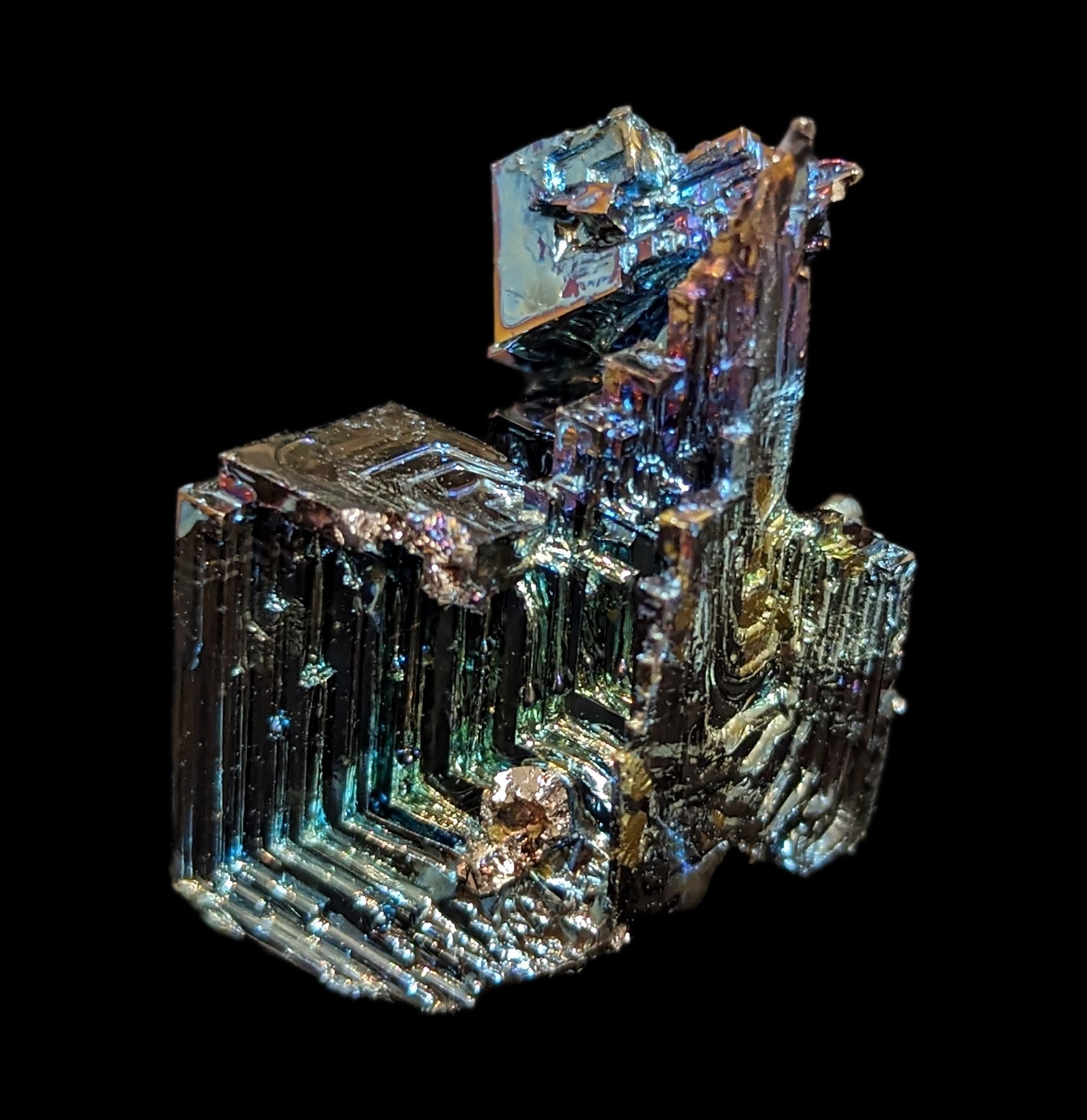 Bismuth Crystal Formation - Natural Rainbow Metallic Crystals for Science, Decor & Gifts - Perfect for Home Display, Geology Collections & Unique Present Ideas