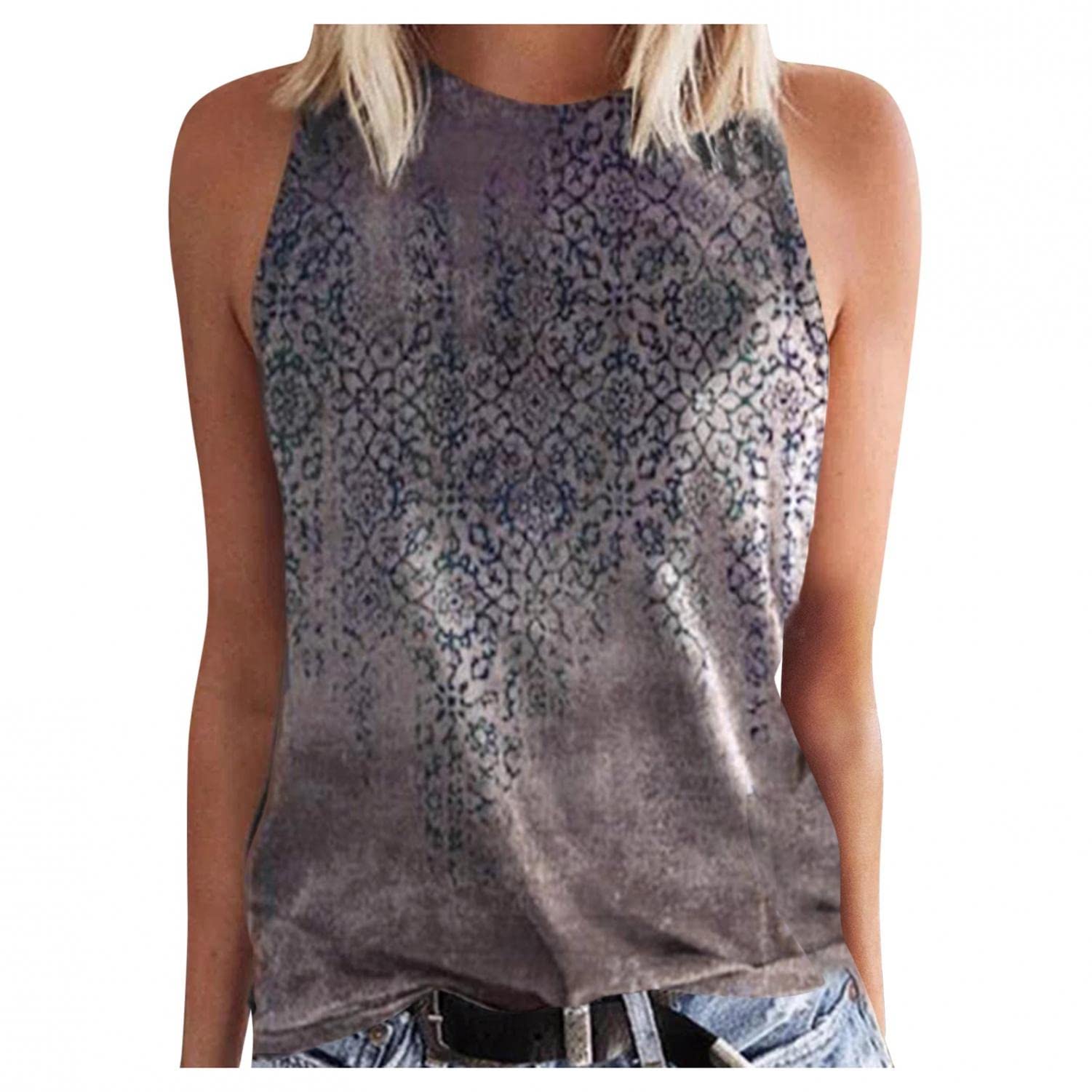 FABIURT Women's Summer Tops - Loose Fit Trendy Casual Sleeveless Tank Tops, Basic Crewneck Tee Shirts for Women | Perfect for Beach, Vacation, and Everyday Wear