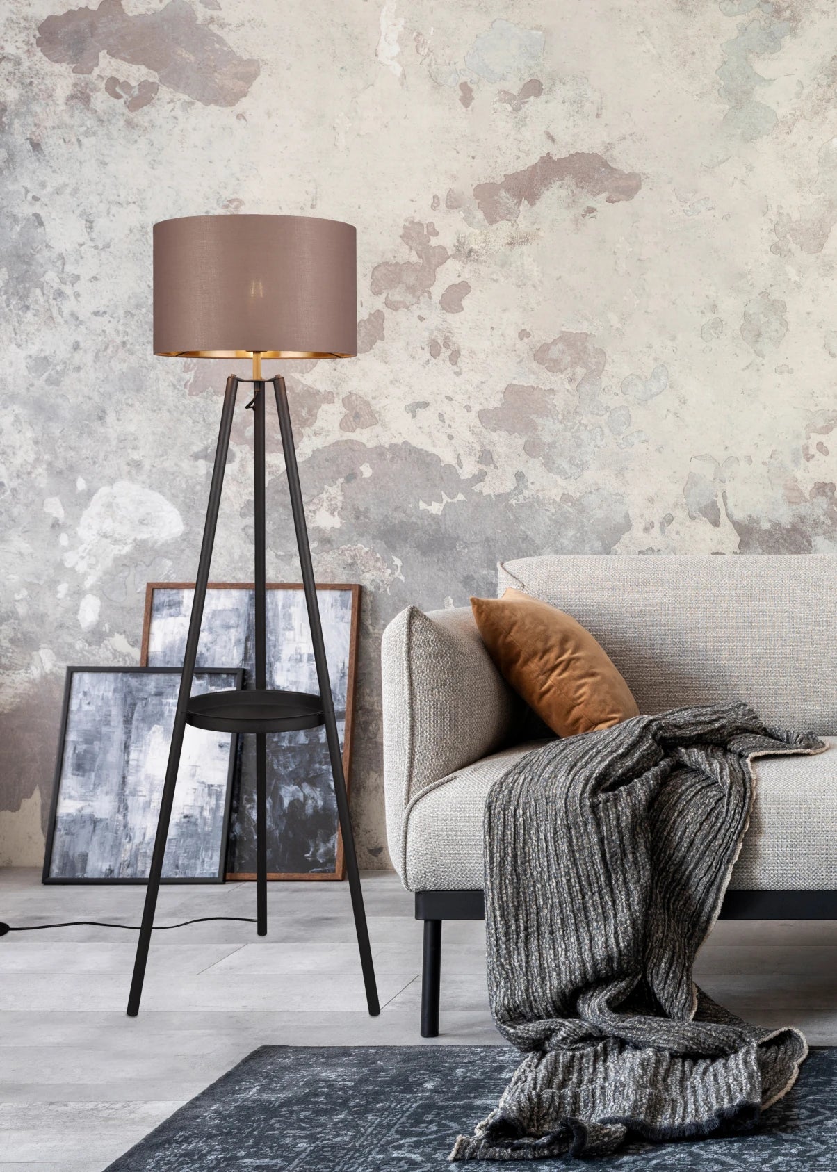 Colette Arc Floor Lamp - Modern Adjustable Standing Light for Living Room, Bedroom, or Office - Coffee & Black Finish - Perfect for Reading, Working, or Ambient Lighting