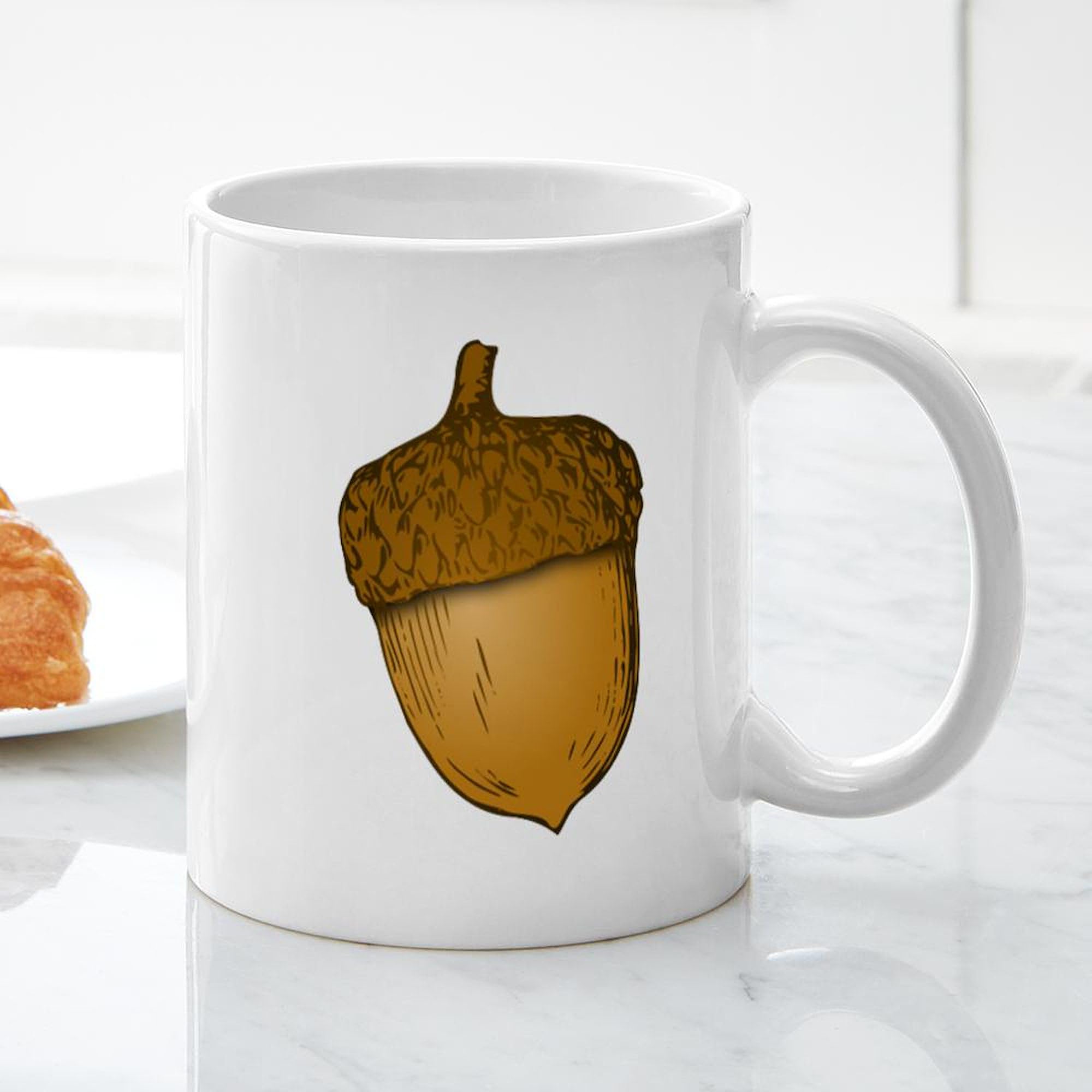Acorn Mugs 11 oz (325 ml) Ceramic Coffee Cup - Perfect for Fall Mornings, Office Use & Gift Giving
