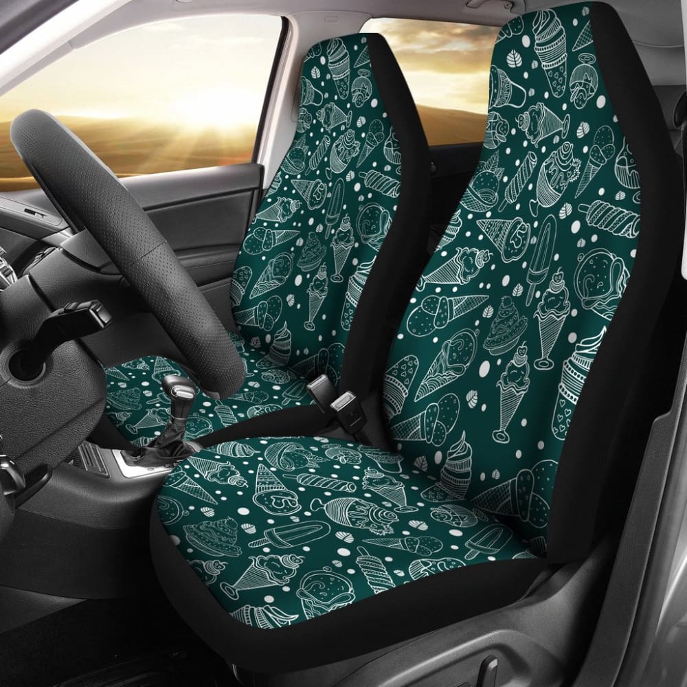 Premium Ice Cream Print Car Seat Covers - Soft & Durable Universal Fit for Cars, SUVs & Trucks - Fun & Stylish Interior Upgrade for Summer Road Trips & Beach Adventures