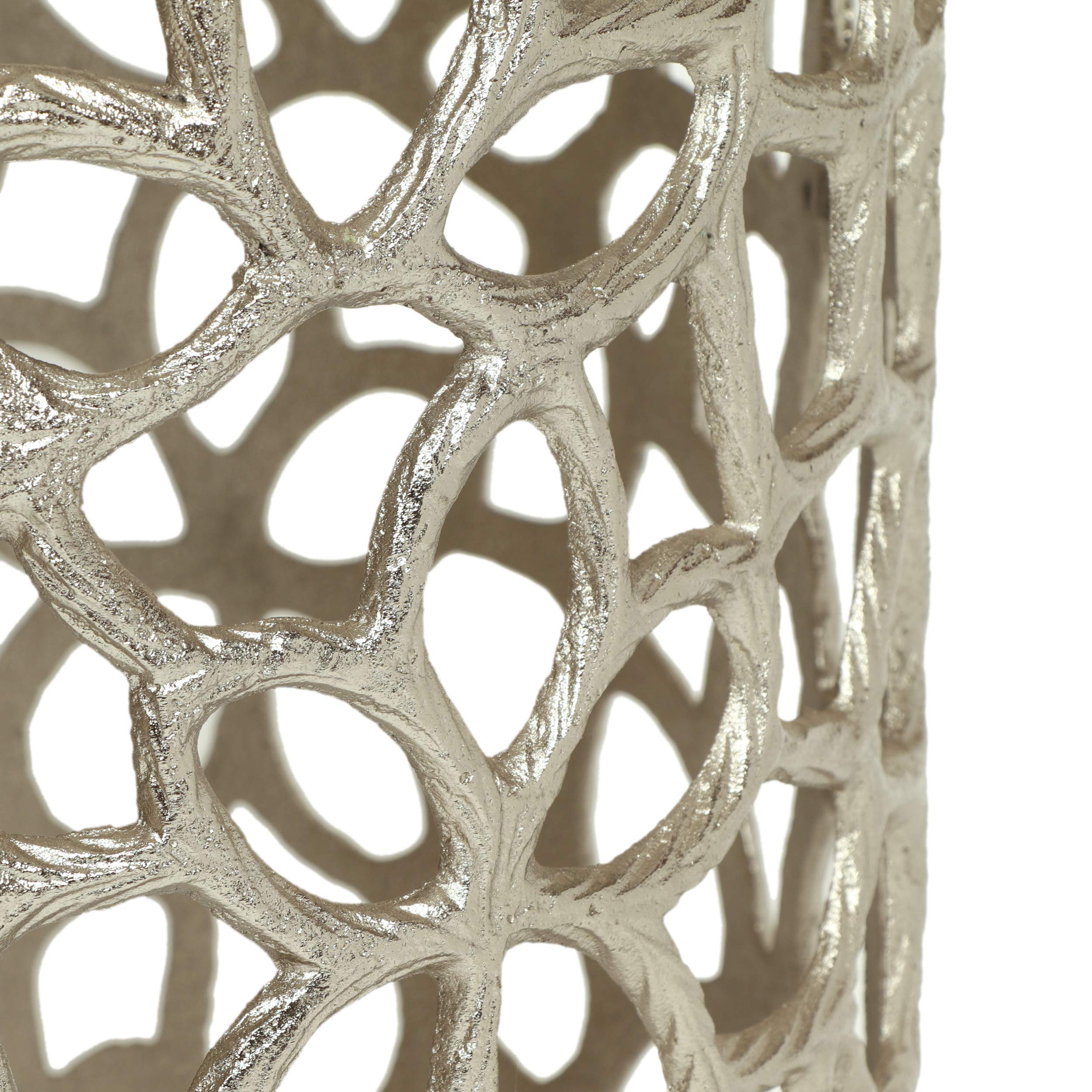 Modern Iron Mesh Accent Table - Antique Nickel Finish Side Table for Living Room, Bedroom & Office - Stylish End Table with Durable Metal Frame for Home Decor