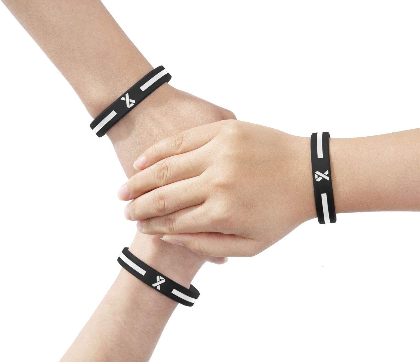 Sainstone White Awareness Ribbon Silicone Bracelets - Mental Health Support Wristbands for Men & Women - Unisex Rubber Charity Wristbands for Anxiety, Depression & Suicide Prevention Awareness - Perfect for Fundraisers, Events & Daily Wear
