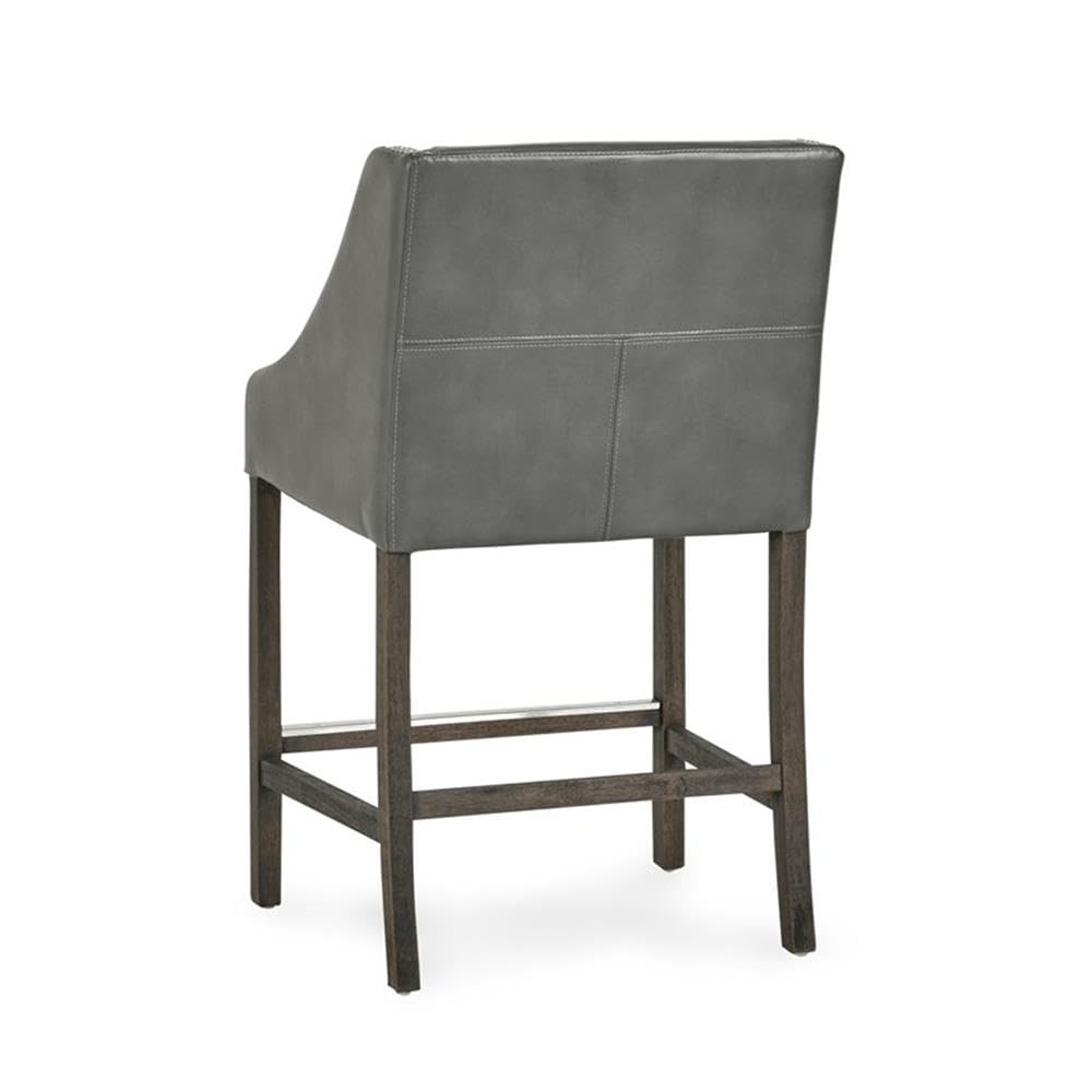 Kosas 24-inch Grey Home Stool - Modern & Sturdy Bar Stool for Kitchen Island, Dining Room & Home Decor