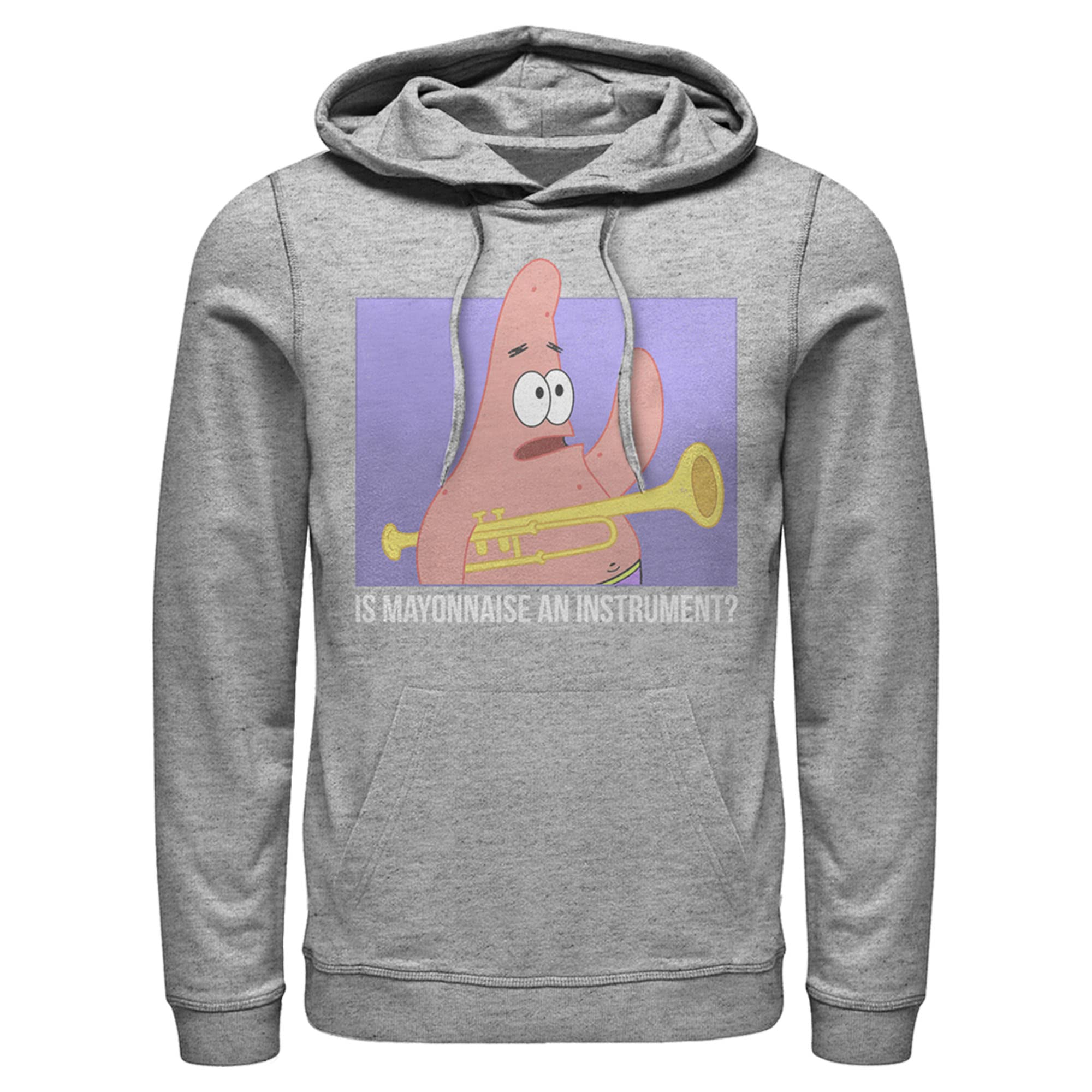 SpongeBob SquarePants Patrick Star 'Mayonnaise Instrument' Quote Men's Pullover Hoodie - Funny Cartoon Graphic Sweatshirt for Casual Wear & Gifts