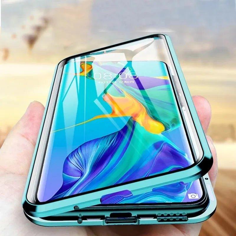 Samsung Galaxy S24 Magnetic Adsorption Glass Metal Case - Premium Protective Cover for Everyday Use & Travel