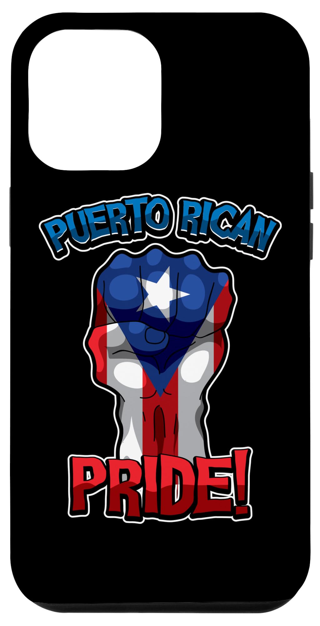 iPhone 12 Pro Max Case - Puerto Rican Pride Design with Raised Fist & Flag - Durable Protective Cover for iPhone 12 Pro Max (6.7