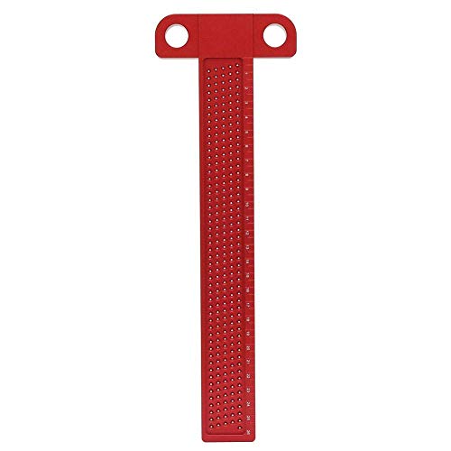 FTVOGUE Aluminum Alloy T-Shaped Ruler for Woodworking - Precision Measuring Tool with Marked Holes (T-260) - Perfect for Carpenters, DIY Projects & Home Renovations