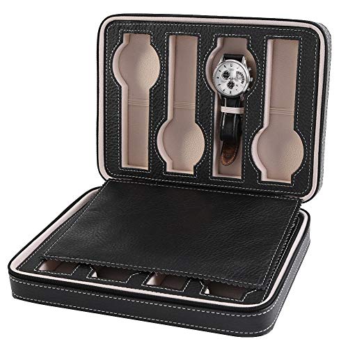 8 Grid Leather Watch Box for Women - Travel & Storage Organizer
