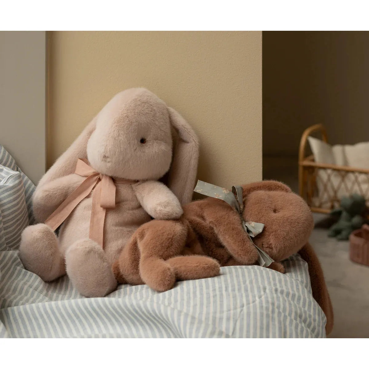 Maileg Brown Sleeping Bunny Plush Toy - Perfect for Kids' Bedtime, Nursery Decor, and Gift Giving