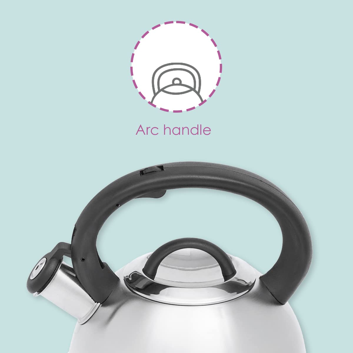 Easy Grip 2.5L Stainless Steel Tea Kettle - Silver | Fast Boiling & Durable | Perfect for Home, Office & Camping Use