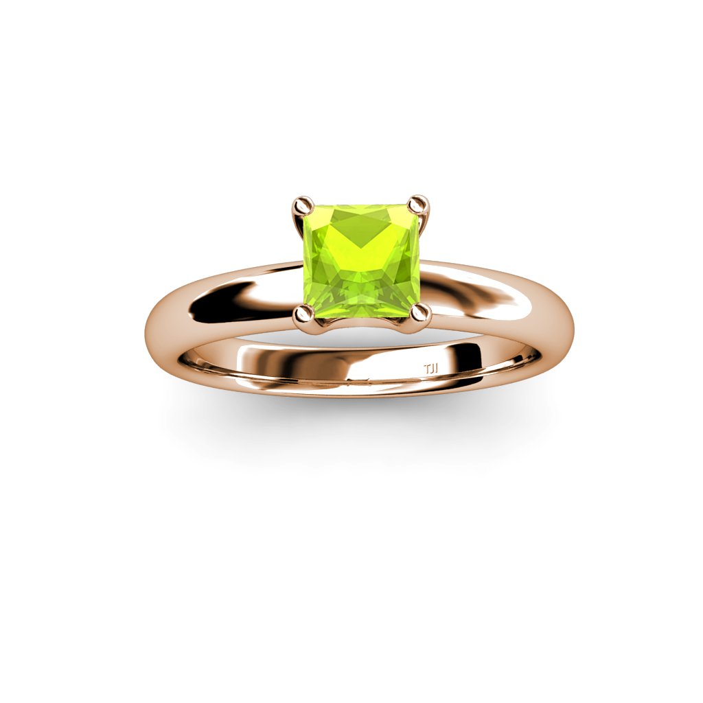 0.95 Carat Peridot Solitaire Ring in 14K Rose Gold - Dainty Birthstone Jewelry for Women, Perfect for August Birthdays, Anniversaries & Everyday Elegance