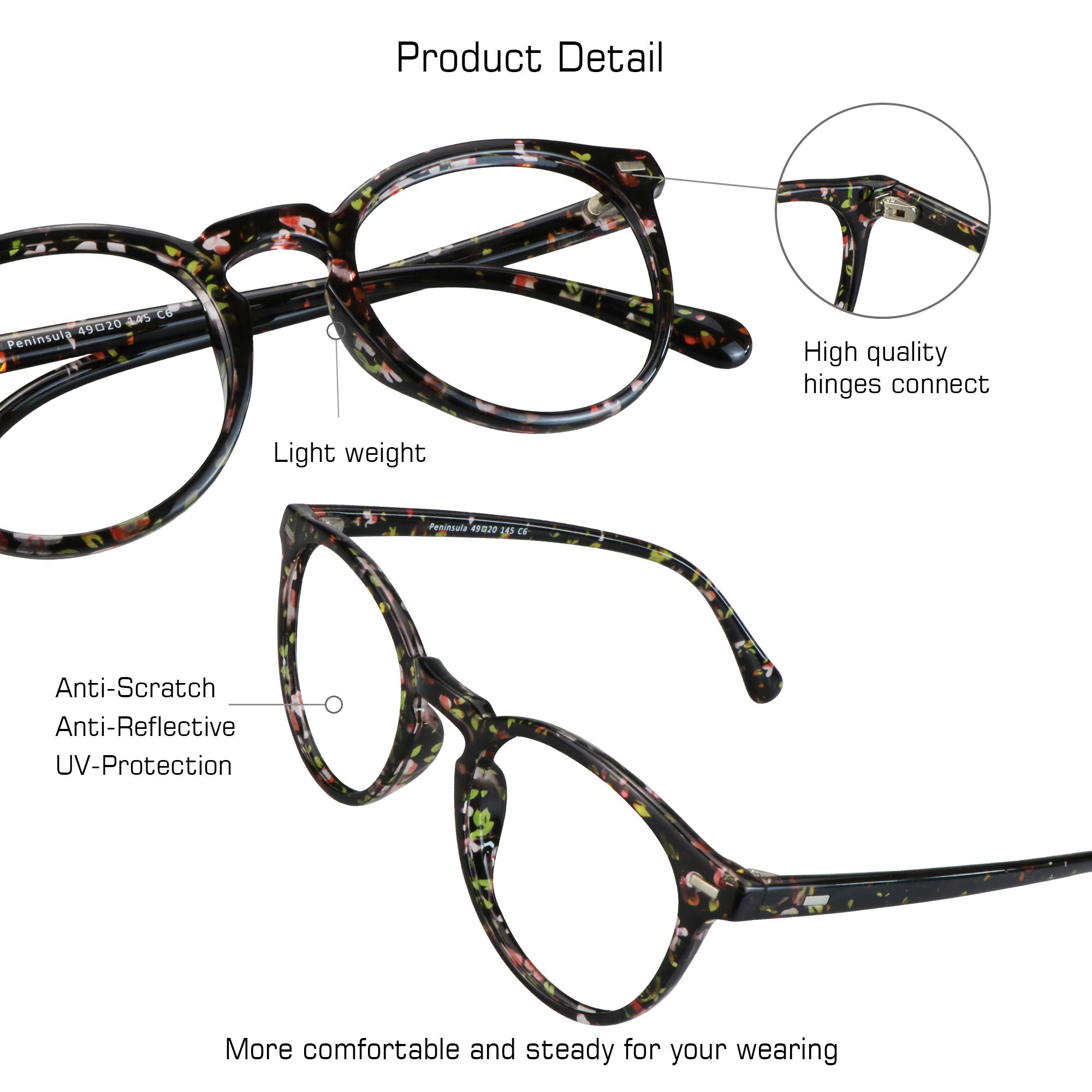 VisionGlobal Blue Light Blocking Glasses for Women & Men - Anti Eyestrain Computer Glasses with Stylish Oval Frame - Reduce Digital Eye Strain for Work, Gaming & Screen Time