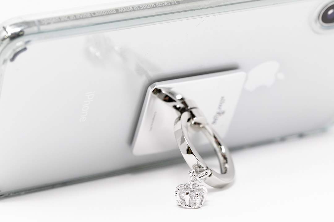 360° Rotating Phone Ring Holder - Silver Crystal Stand for Secure Grip & Kickstand, Perfect for Watching Videos & Selfies