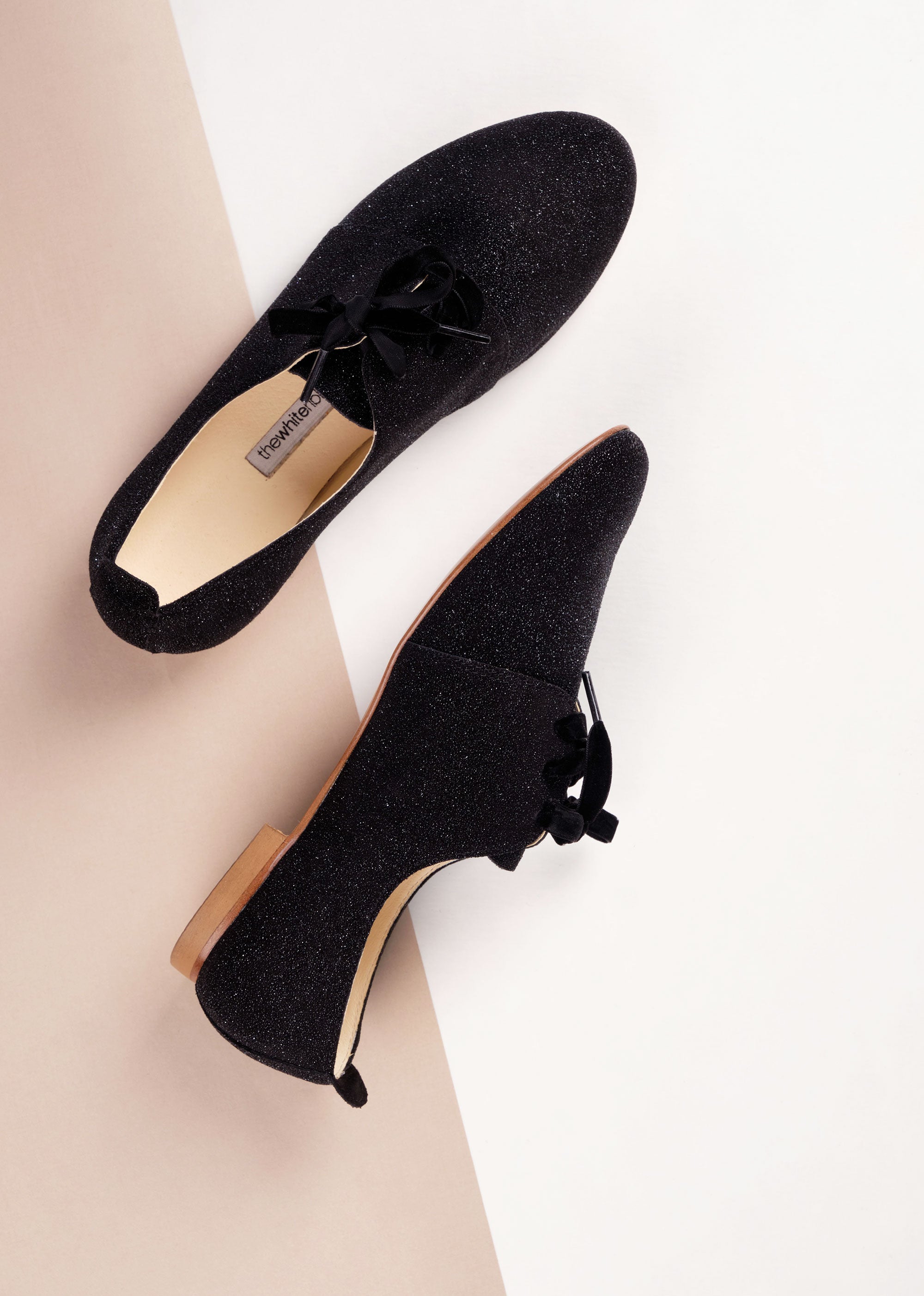 AMIRA Women's Black Sparkle Oxford Shoes - Stylish & Comfortable for Work, Office & Formal Occasions