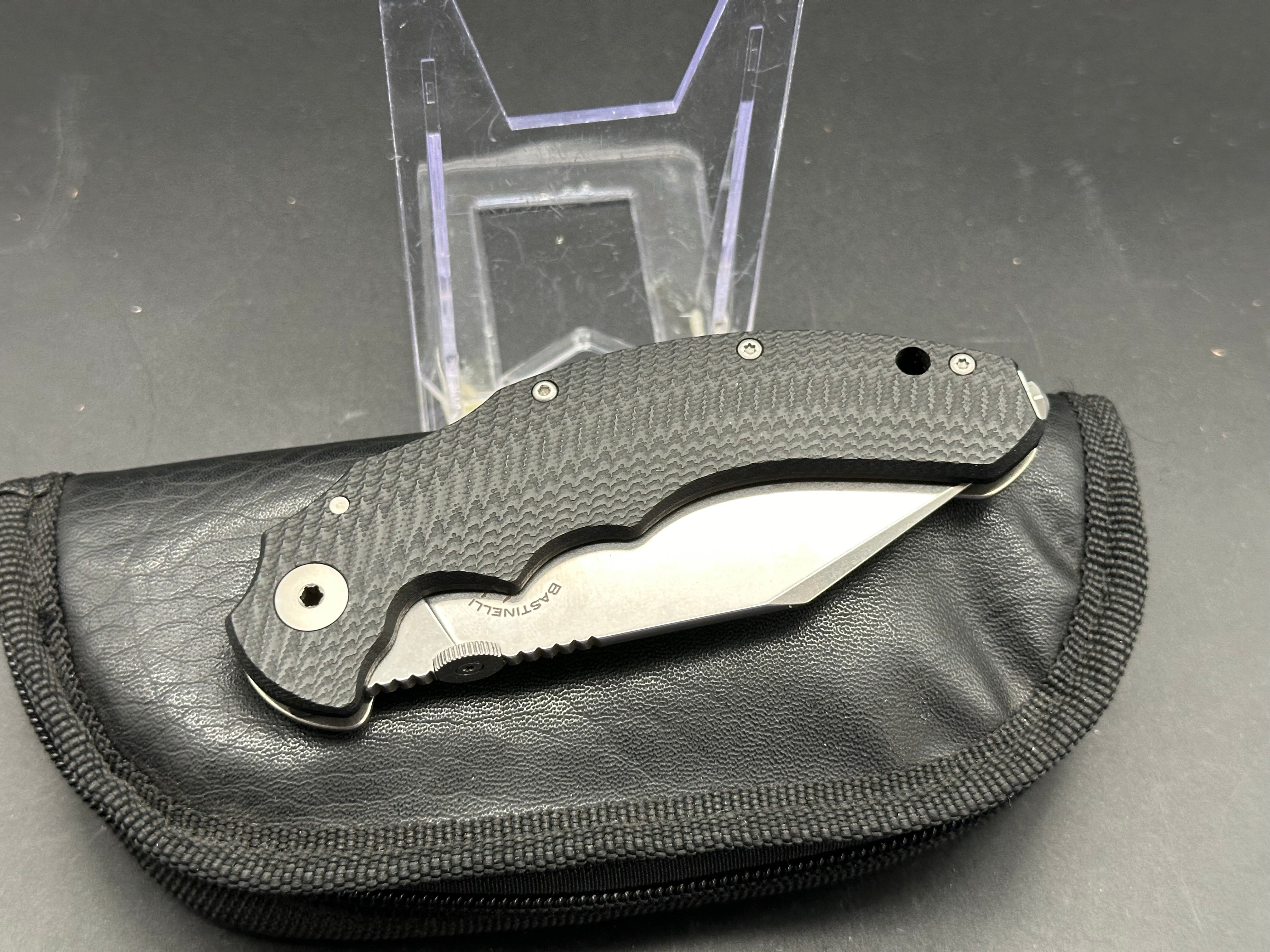 Bastinelli Dragotac Compact Titanium Frame Lock Folding Knife - Black EDC Pocket Knife for Outdoor, Camping, Hiking & Everyday Carry