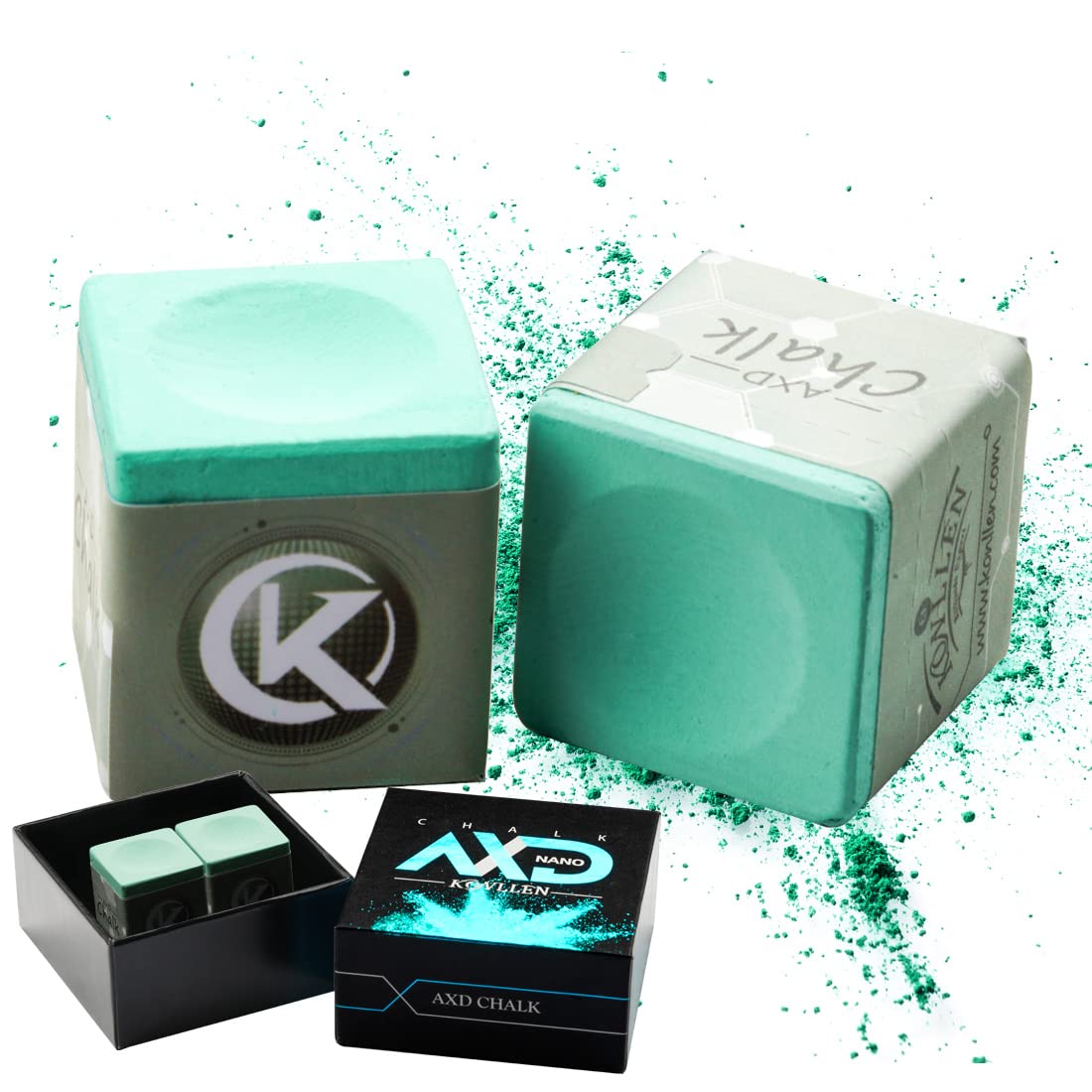 KONLLEN Professional Billiard Chalk - Nano Technology for Tournament Play, Reduces Miscues & Low Deflection | Durable Pool Cue Chalk for National Players | Perfect for Competitive Matches & Practice Sessions