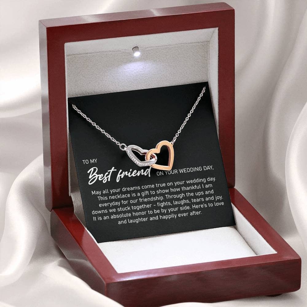 Best Friend Wedding Necklace - Jewelry Gift with Card & Box for Her Special Day