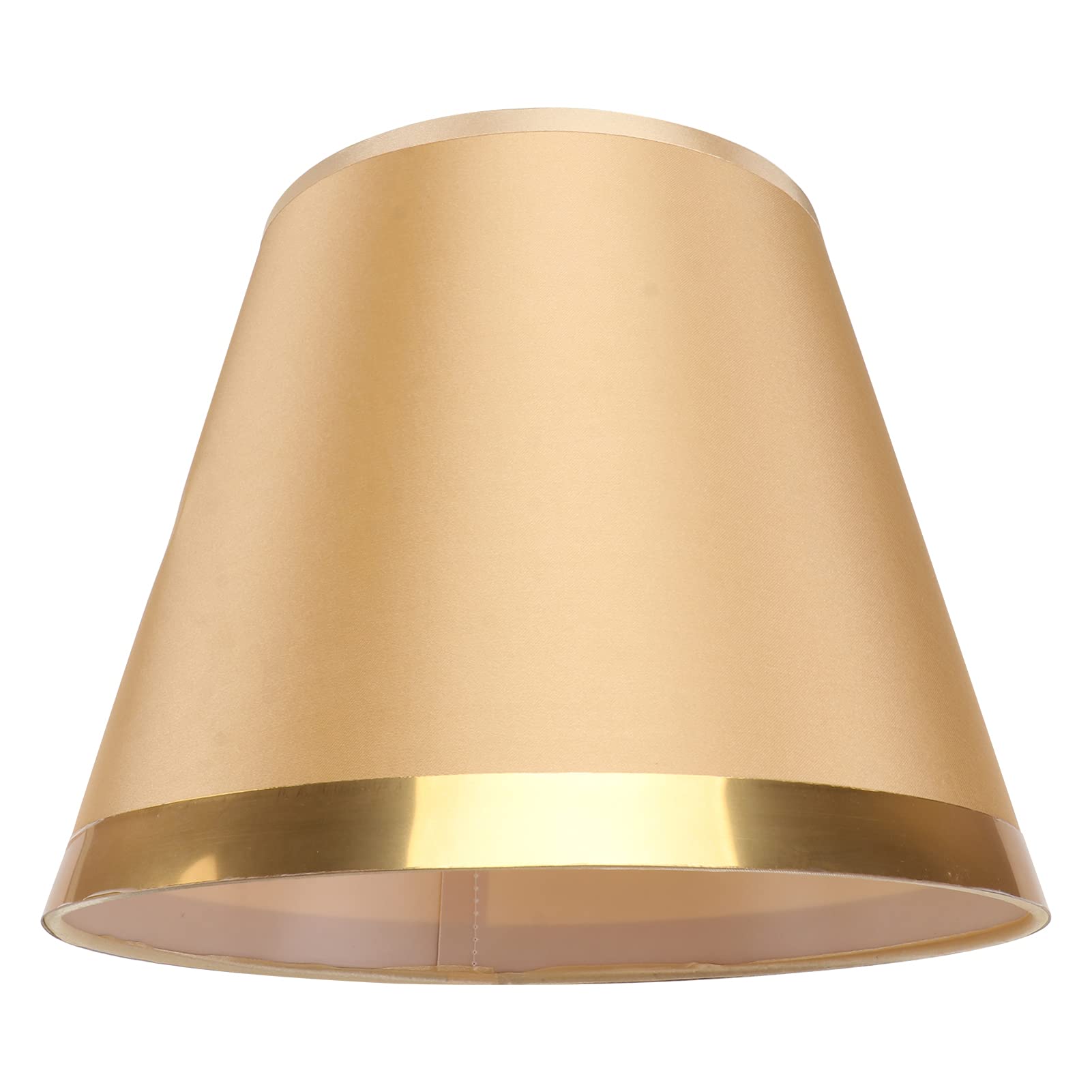 Mobestech Gold Fabric Lamp Shade - Clip On Replacement for Chandelier, Table, Wall, Floor & Ceiling Lights - Elegant Golden Light Cover for Living Room, Bedroom & Dining Room Decor