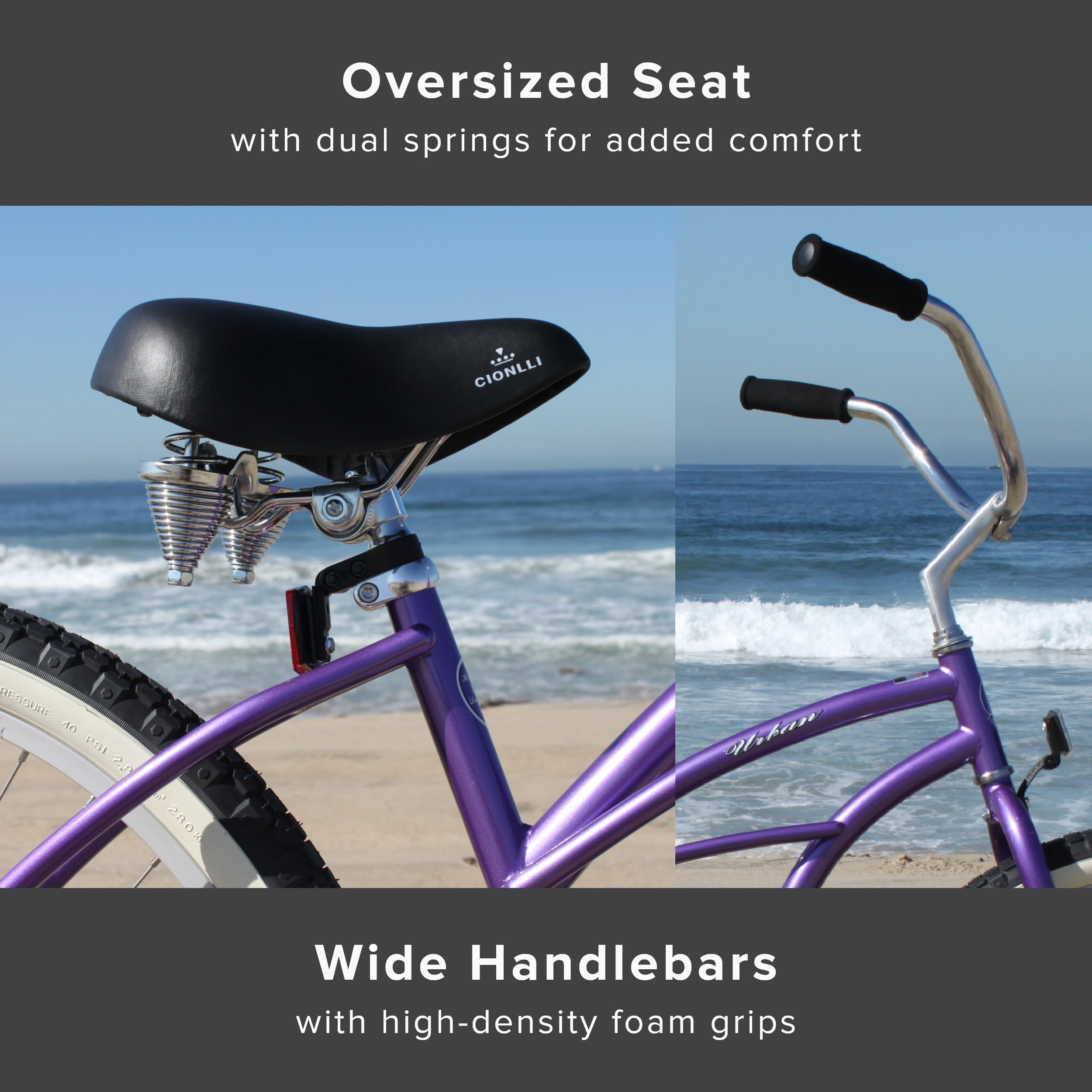 Firmstrong Urban Lady Beach Cruiser Bike - Women's Comfortable Single Speed Bicycle for Casual Riding, Commuting & Beach Cruising - Perfect for Leisure, Exercise & City Commutes
