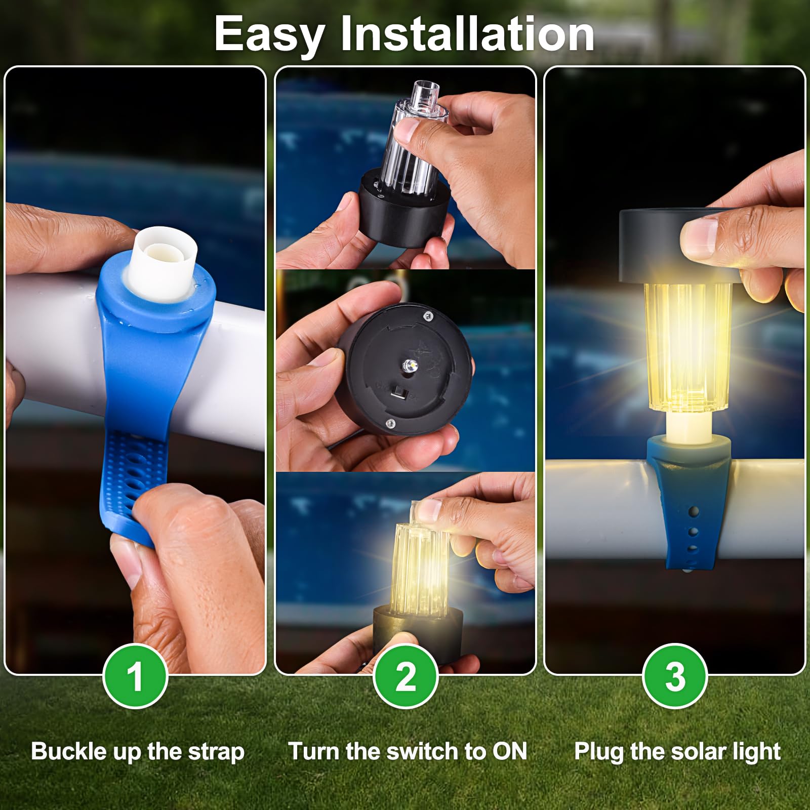 Solar Pool Lights 6 Pack - Waterproof LED Floating Lights for Swimming Pools, Hot Tubs & Outdoor Decor - Energy Efficient Solar Powered Pool Accessories for Nighttime Illumination & Party Decorations