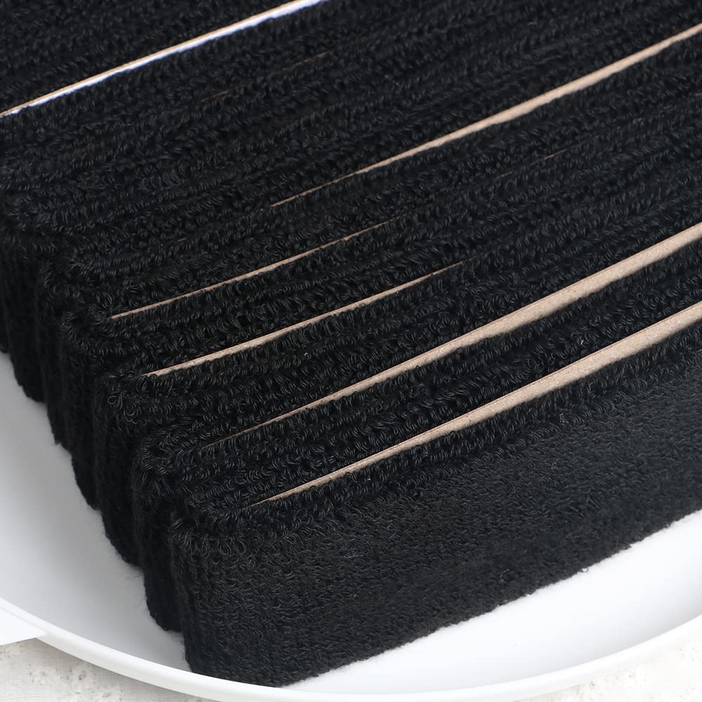 12 Pack Cotton Sweatband Headbands - Stretchy Elastic Terry Cloth Sports Head Wraps for Yoga, Workout, Fitness & Basketball | Sweat Absorbing Hair Bands for Women & Men | Perfect for Gym, Running, Tennis & Dance