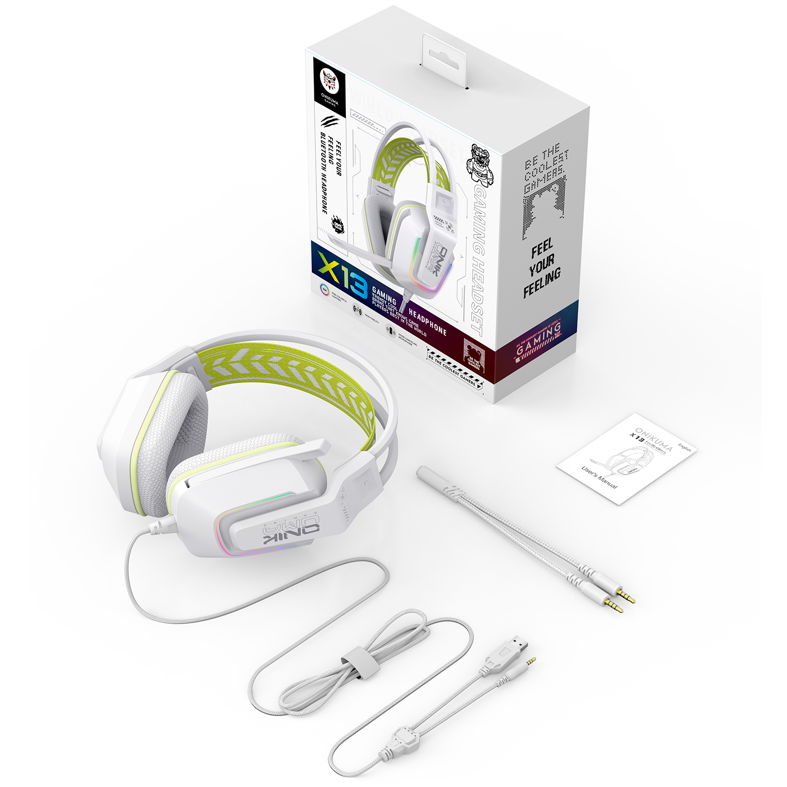 ONIKUMA X13 RGB Gaming Headset with 50mm Drivers & 120° Adjustable Mic - Noise Cancelling Over-Ear Headphones for PC, PS4, Xbox, Switch (Multiple Color Options) - Perfect for Gaming, Streaming & Online Classes