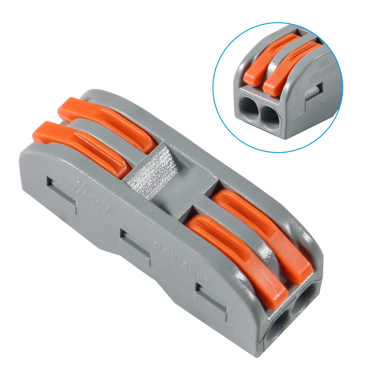 30pcs Lever Wire Connectors SPL-2 - Compact Electrical Connectors for 28-12AWG Soft & Hard Wires - Universal Wire Terminals & Nuts - Ideal for Home Wiring, DIY Projects & Electrical Repairs