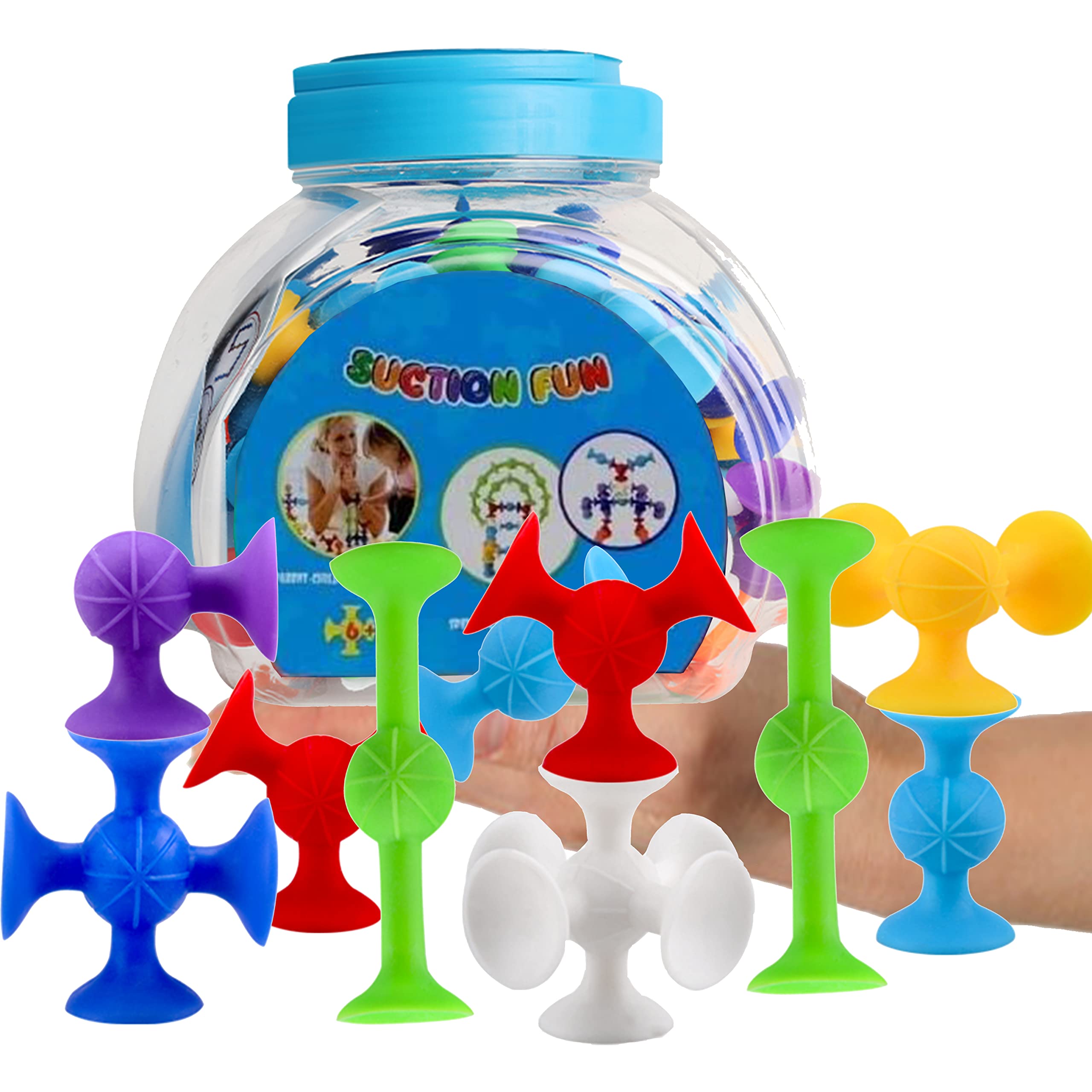 36-Piece Silicone Suction Bath Toys for Kids - Stacking, Sorting & Educational Toddler Toys with Strong Suction Cups | Fun Bath Time Learning & Easter Basket Stuffers for Preschoolers