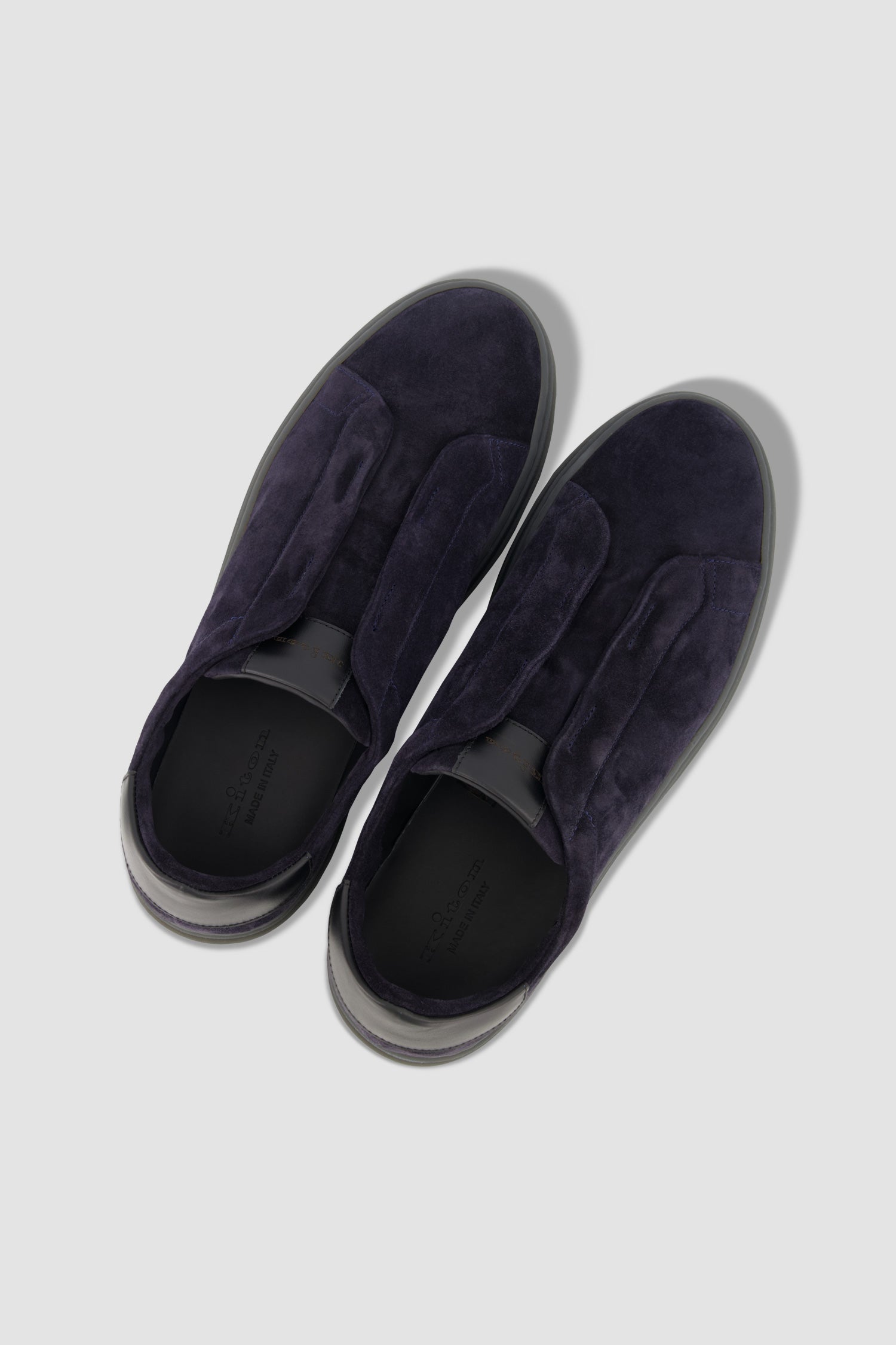 Premium Kiton Blue & Black Suede Sneakers for Men - Luxury Italian Designer Casual Shoes for Business, Travel & Everyday Wear