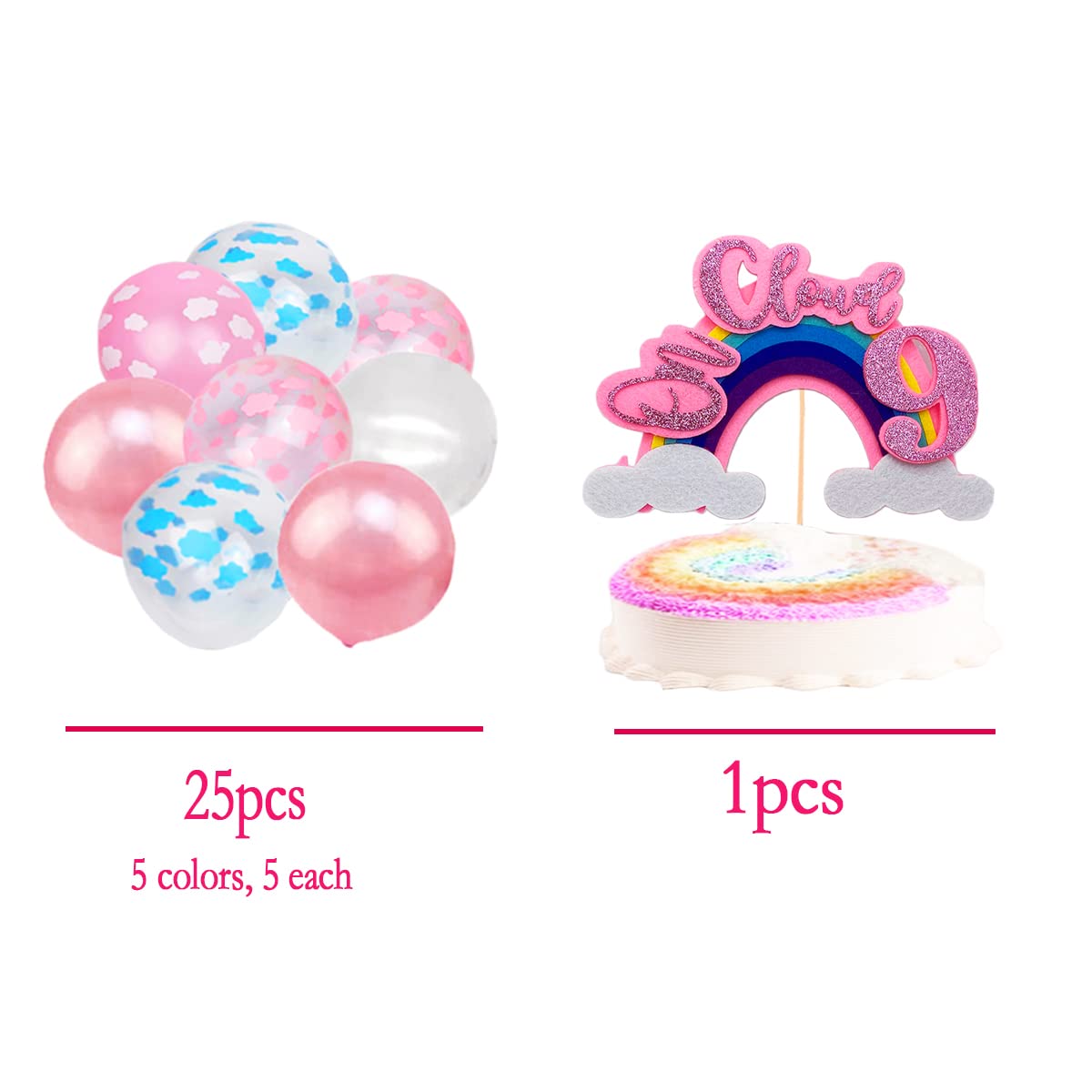 Big On Cloud 9 Birthday Party Decorations - Balloons, Banners & Tableware for Kids & Adults Celebration - Perfect for Birthday Parties, Baby Showers & Special Events