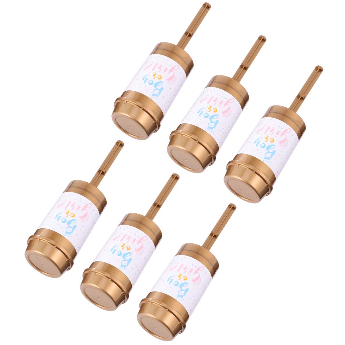 PRETYZOOM Gender Reveal Confetti Poppers - 6 Pack Push Pop Confetti Cannons for Baby Shower, Wedding, Birthday Party Decorations & Celebrations | Fun Party Supplies for Gender Announcements & Special Events
